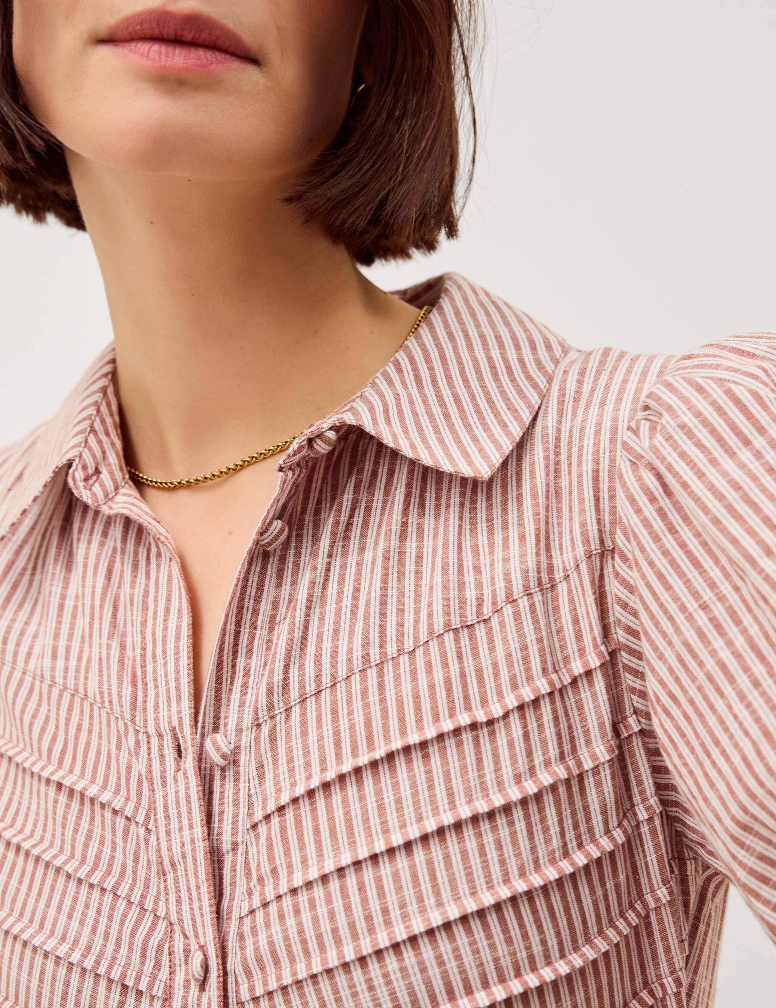 Pure Cotton Striped Midi Shirt Dress 3 of 4