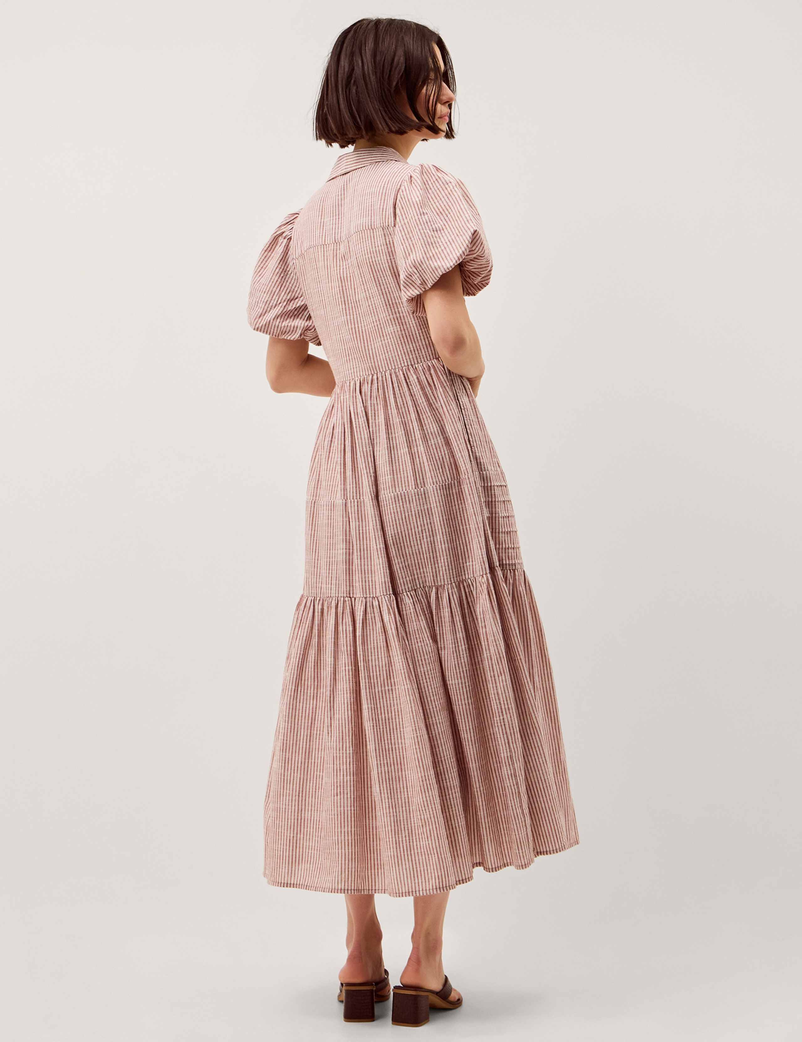 Pure Cotton Striped Midi Shirt Dress 4 of 4