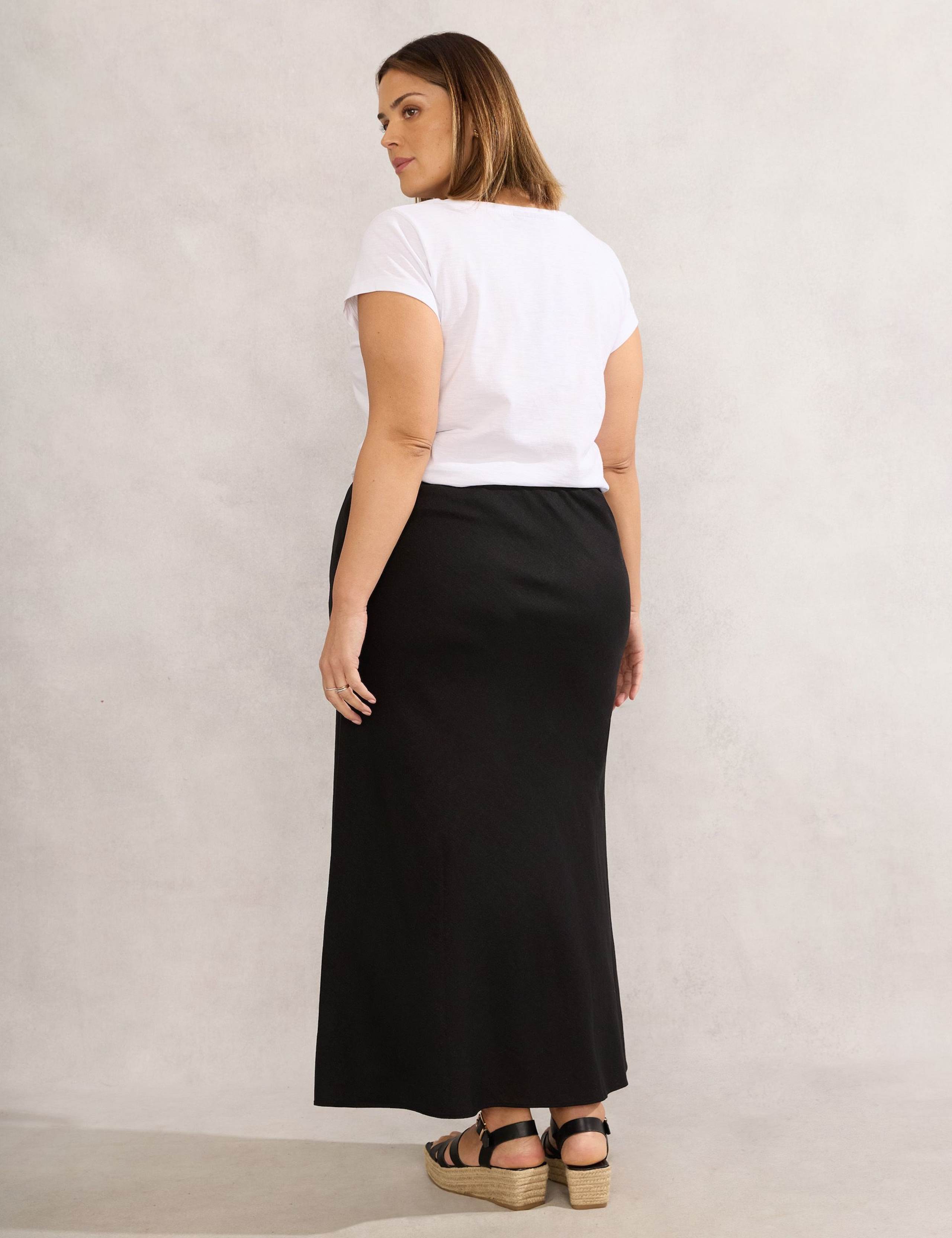Linen Blend Maxi Slip Skirt 2 of 3