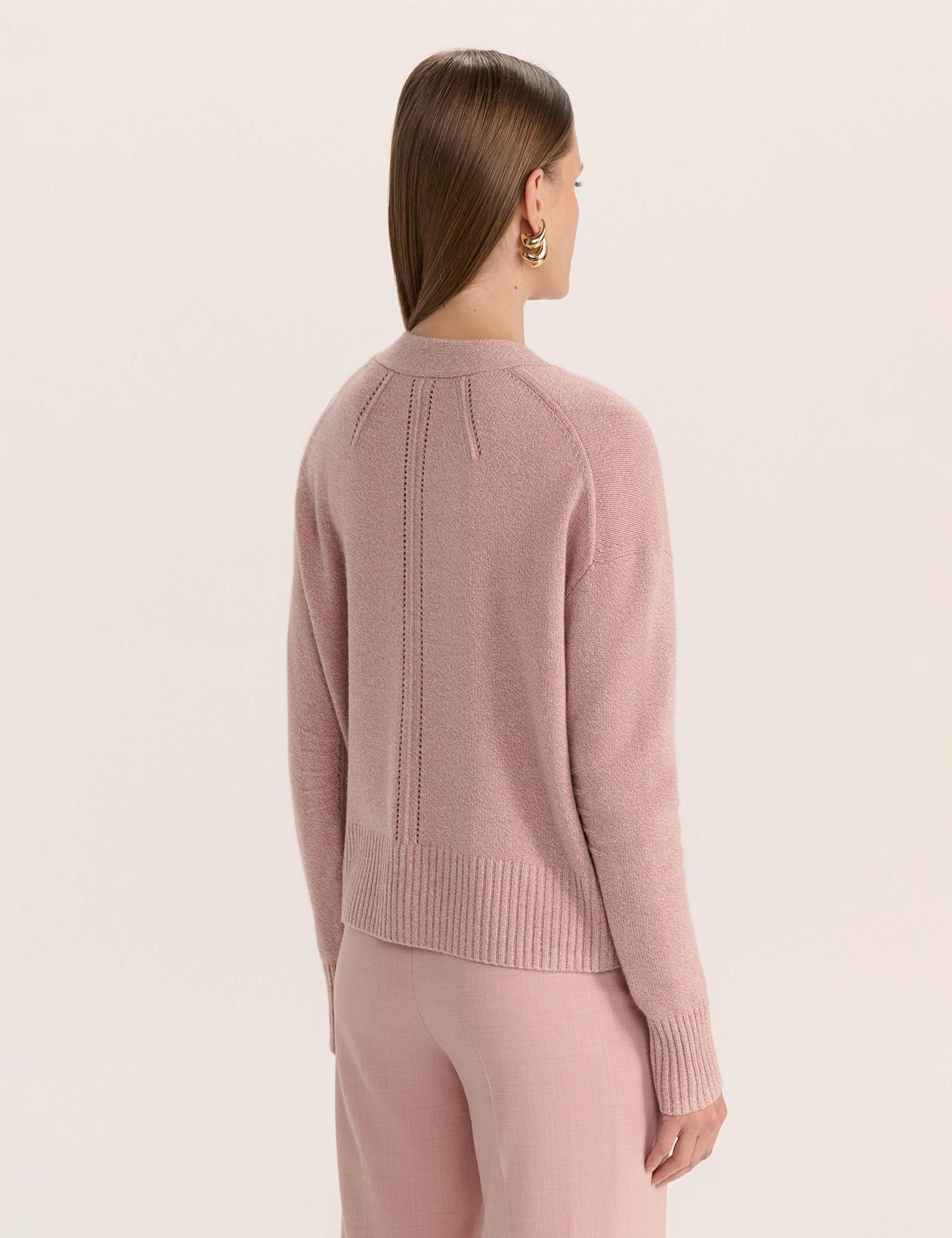 Wool V-Neck Cardigan With Cashmere 3 of 4