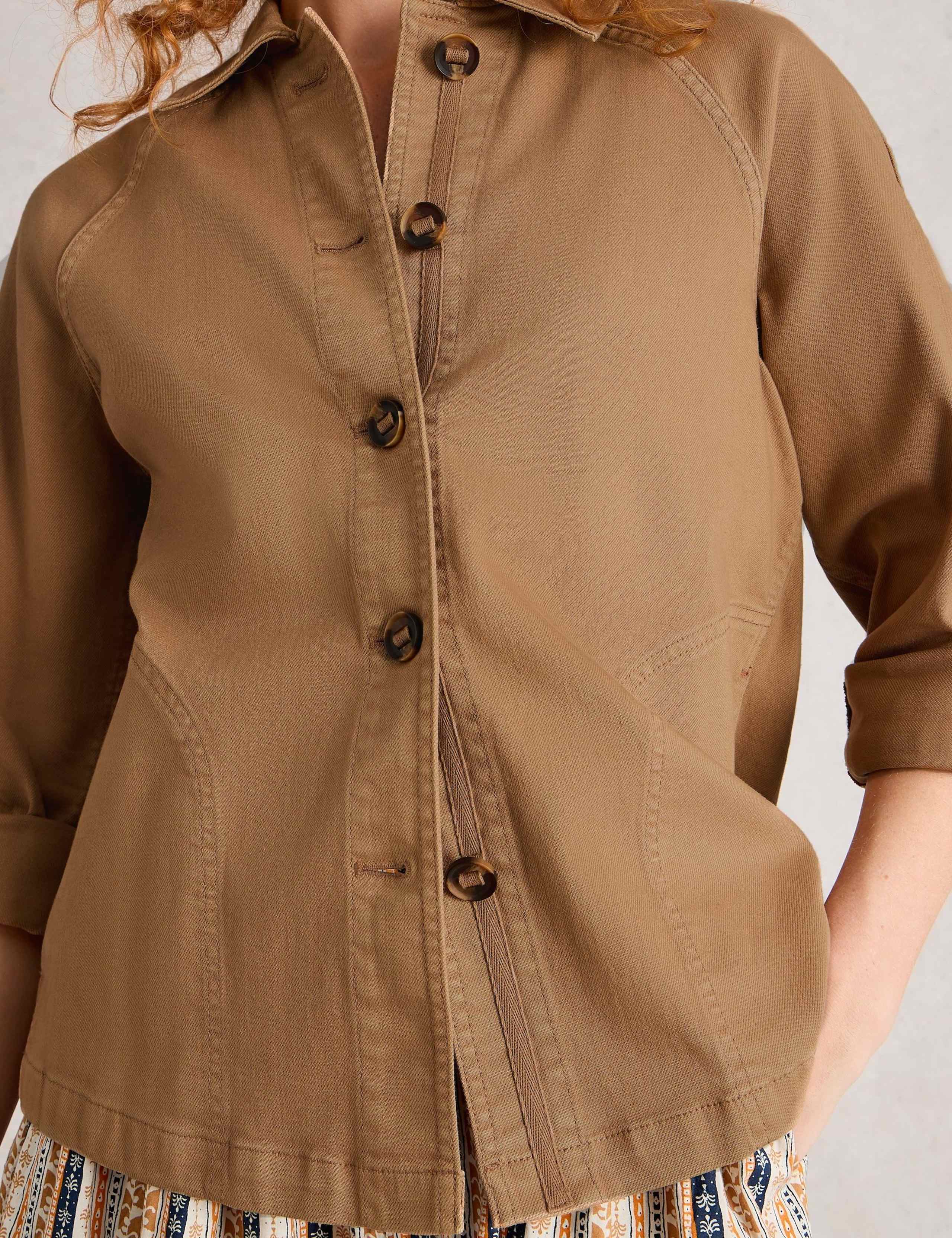 Denim Collared Raglan Sleeve Jacket 3 of 6