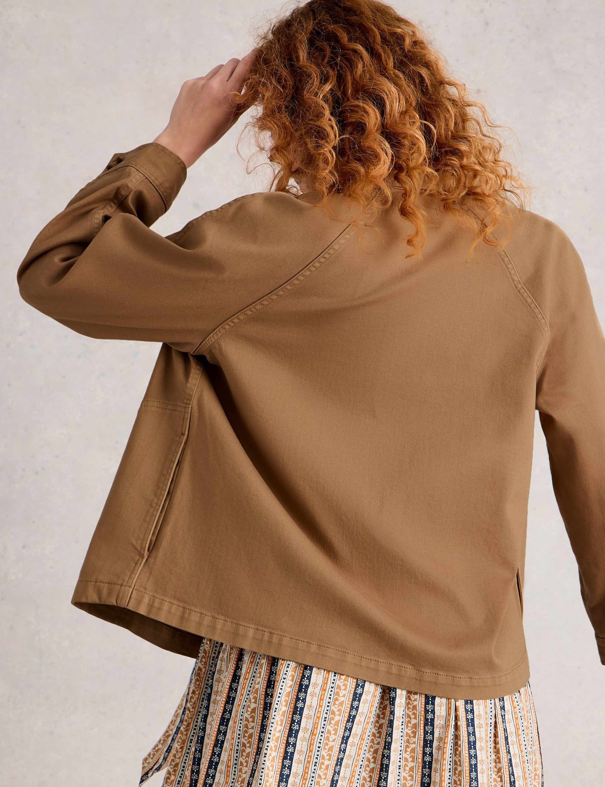 Denim Collared Raglan Sleeve Jacket 4 of 6