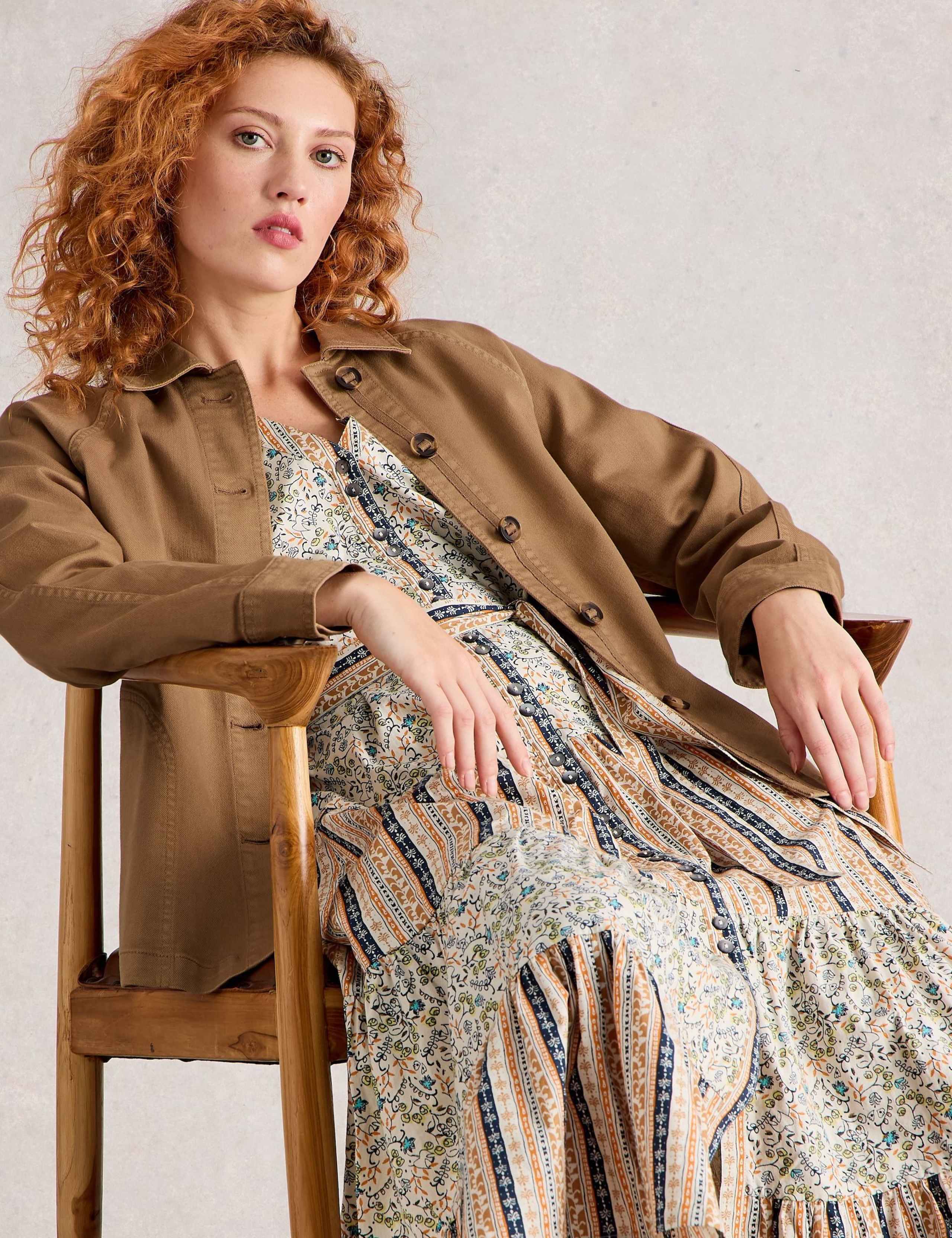 Denim Collared Raglan Sleeve Jacket 6 of 6