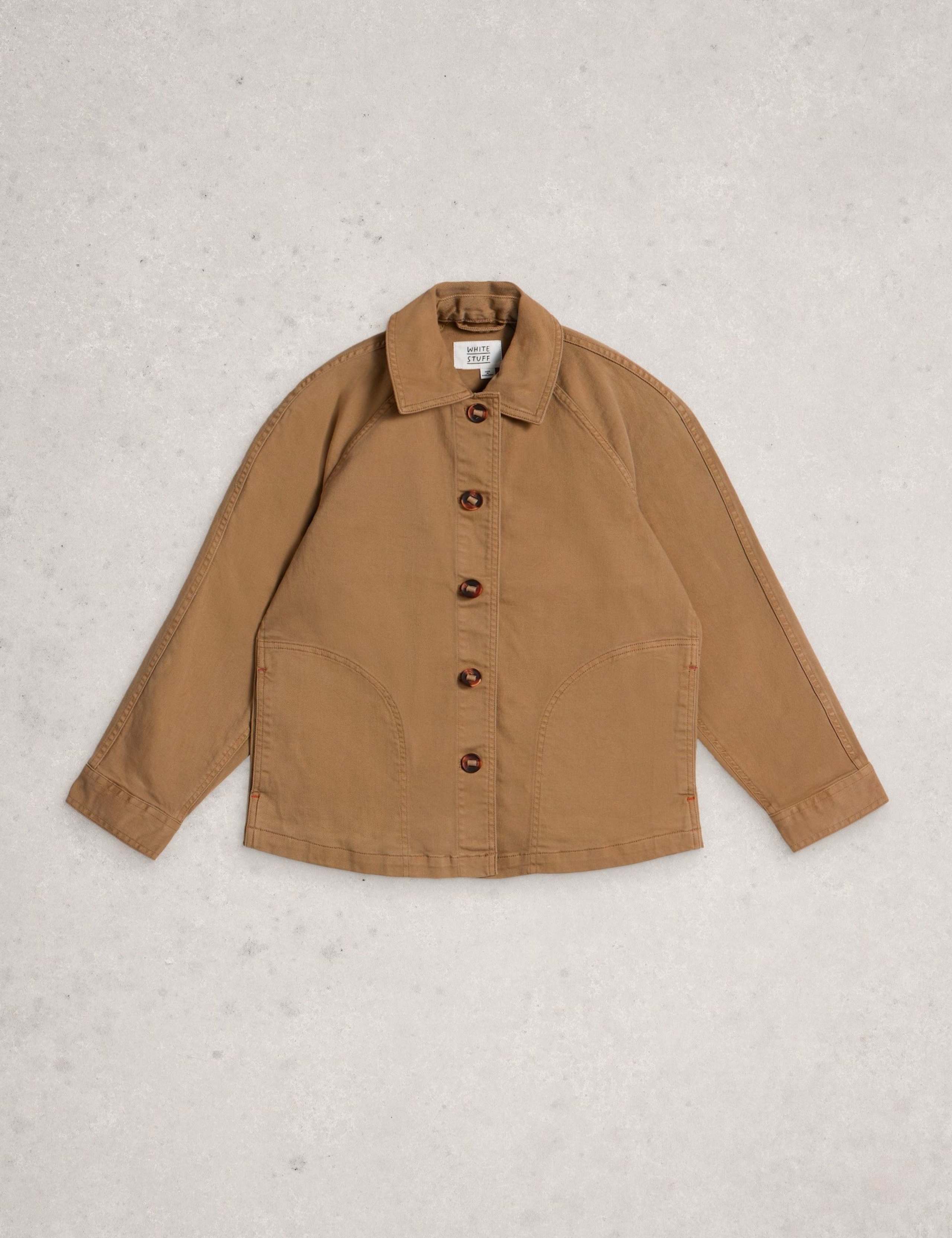 Denim Collared Raglan Sleeve Jacket 2 of 6