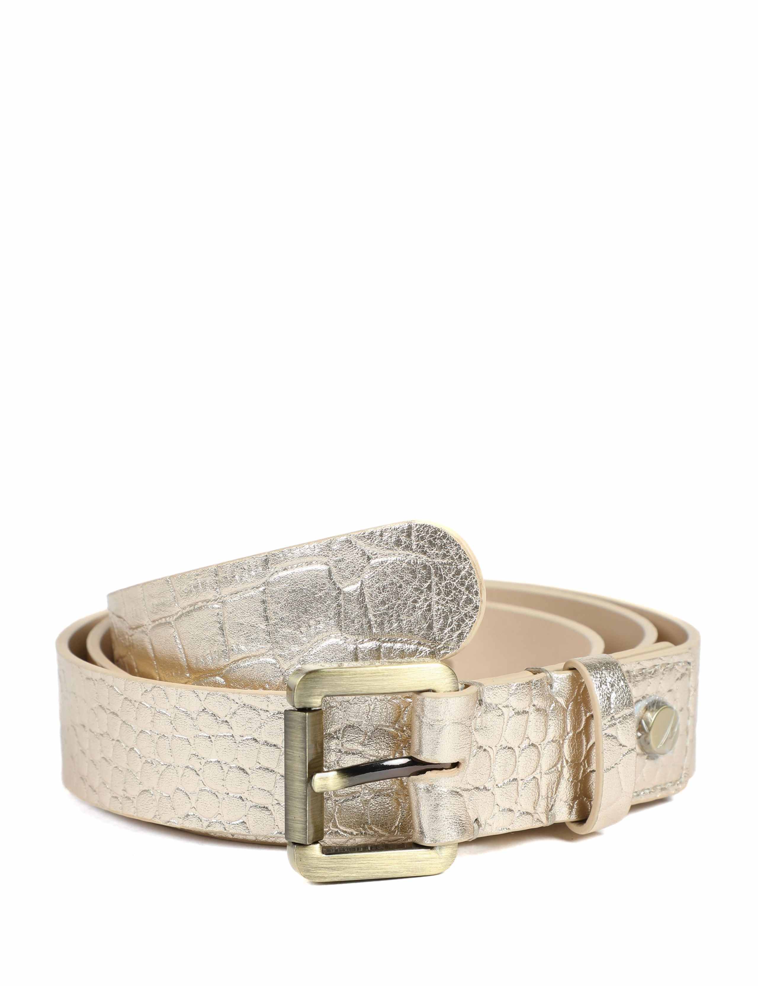 Leather Metallic Jeans Belt 1 of 2