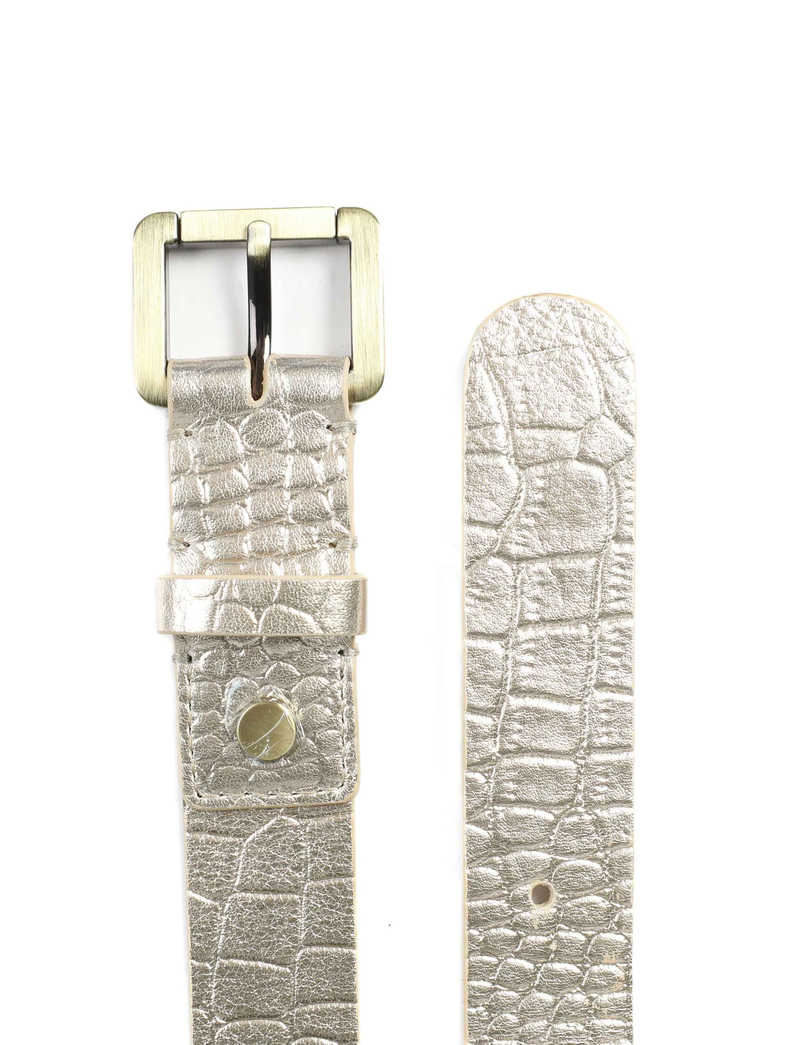 Leather Metallic Jeans Belt 2 of 2