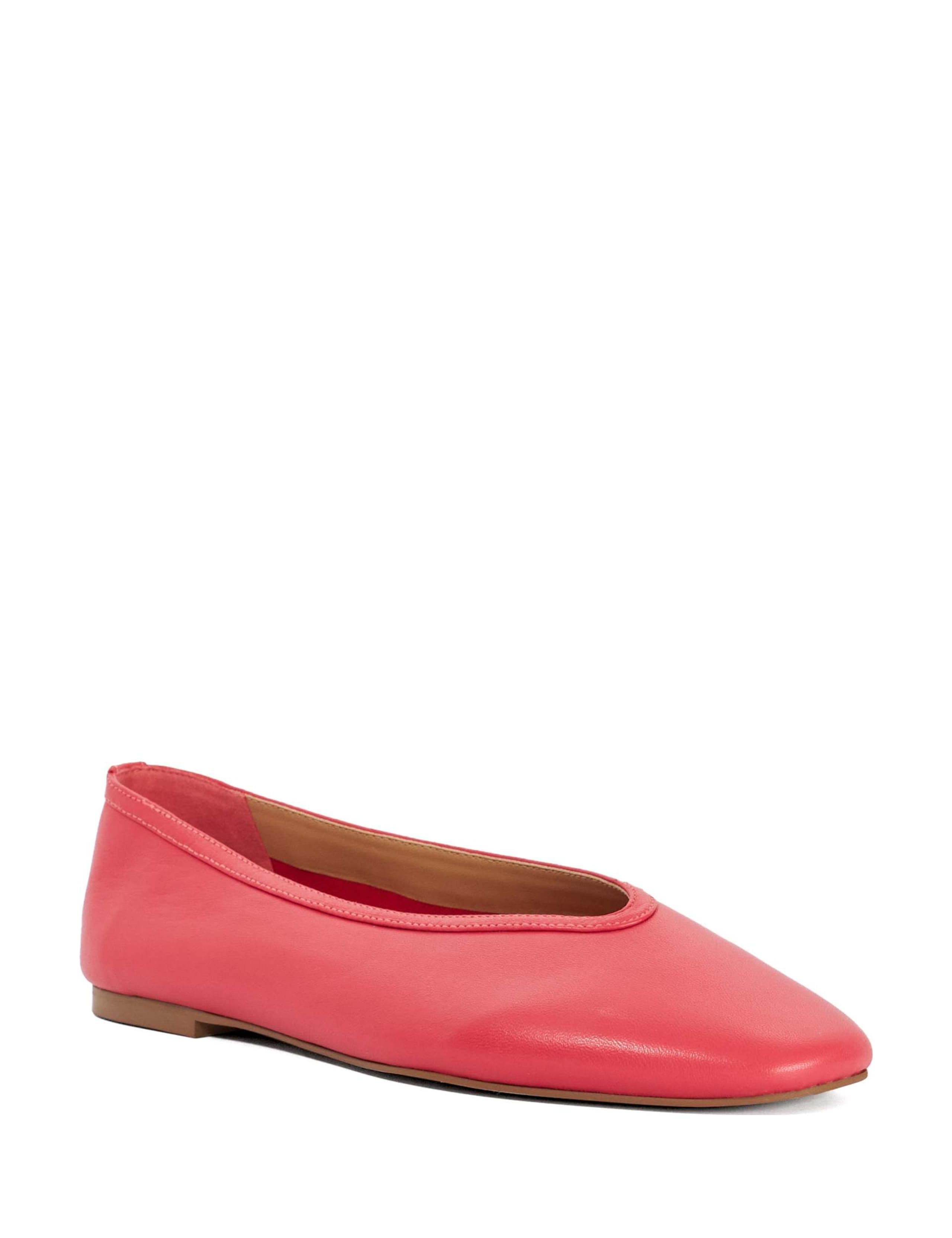 Leather Flat Round Toe Ballet Pumps 3 of 6