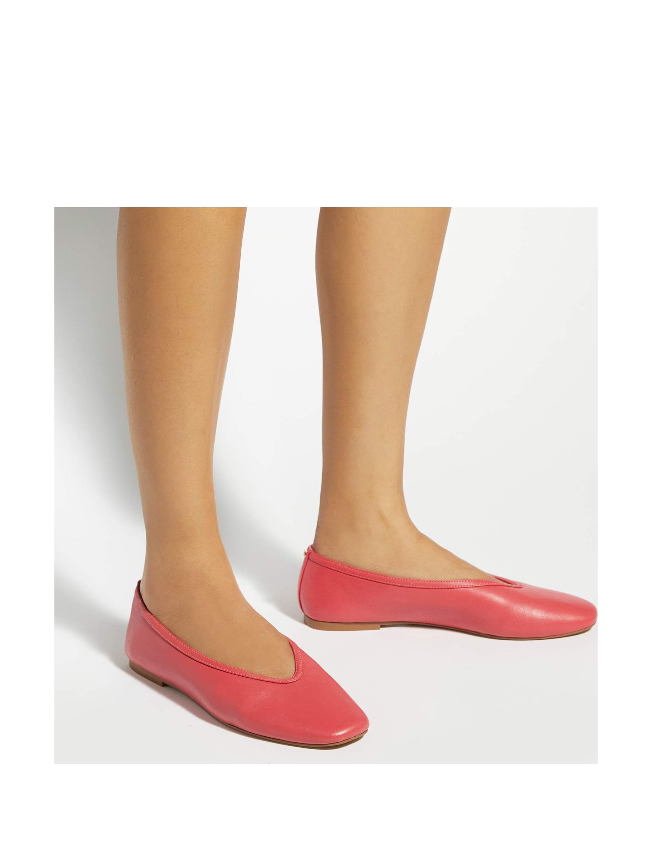 Leather Flat Round Toe Ballet Pumps 4 of 6