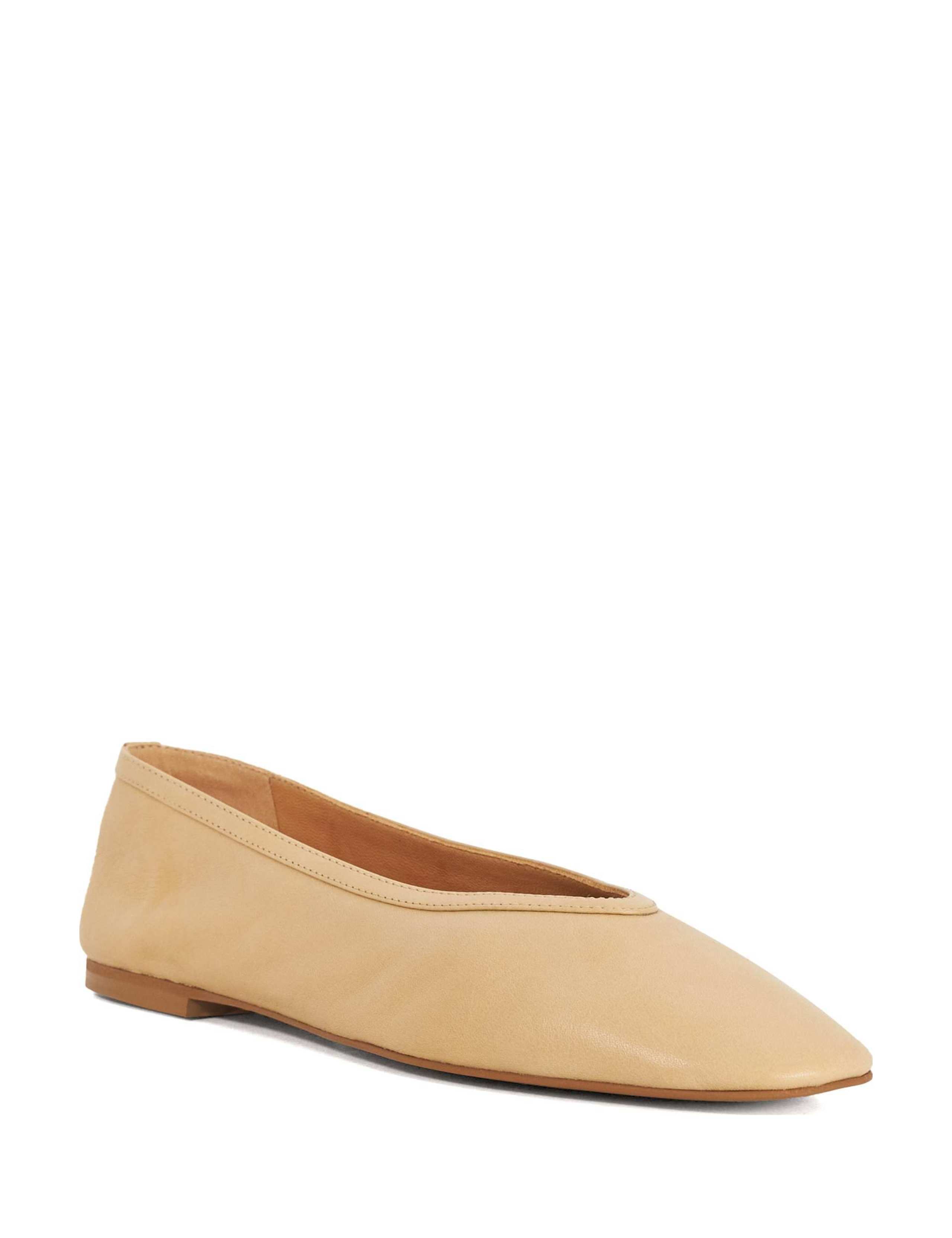 Leather Flat Round Toe Ballet Pumps 3 of 6