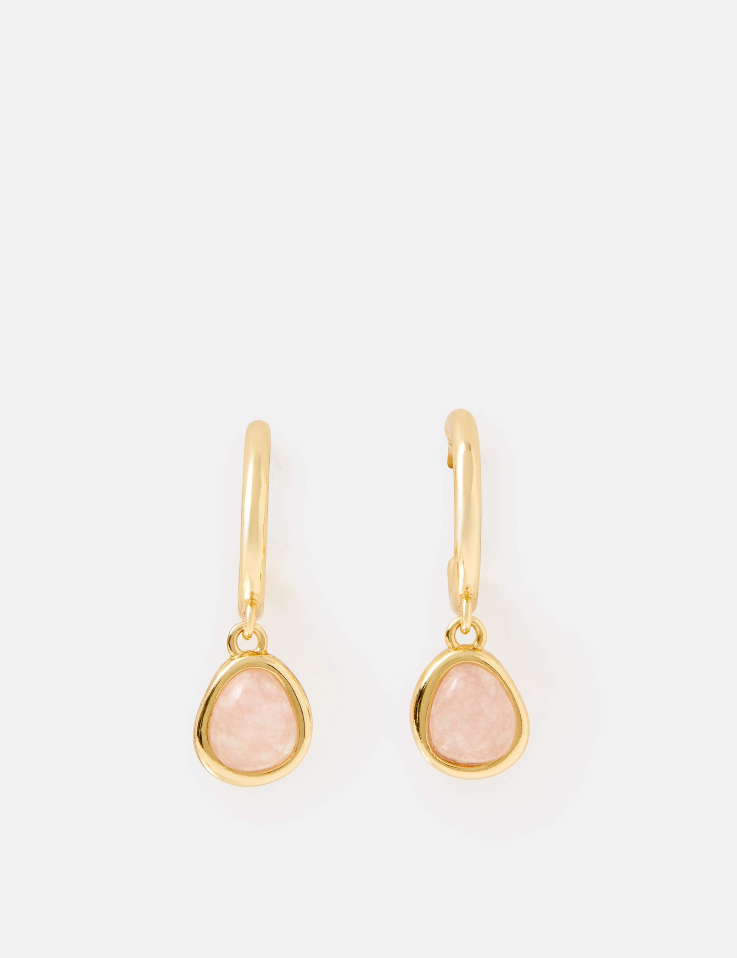 14ct Gold Plated Rose Quartz Drop Earrings 3 of 3