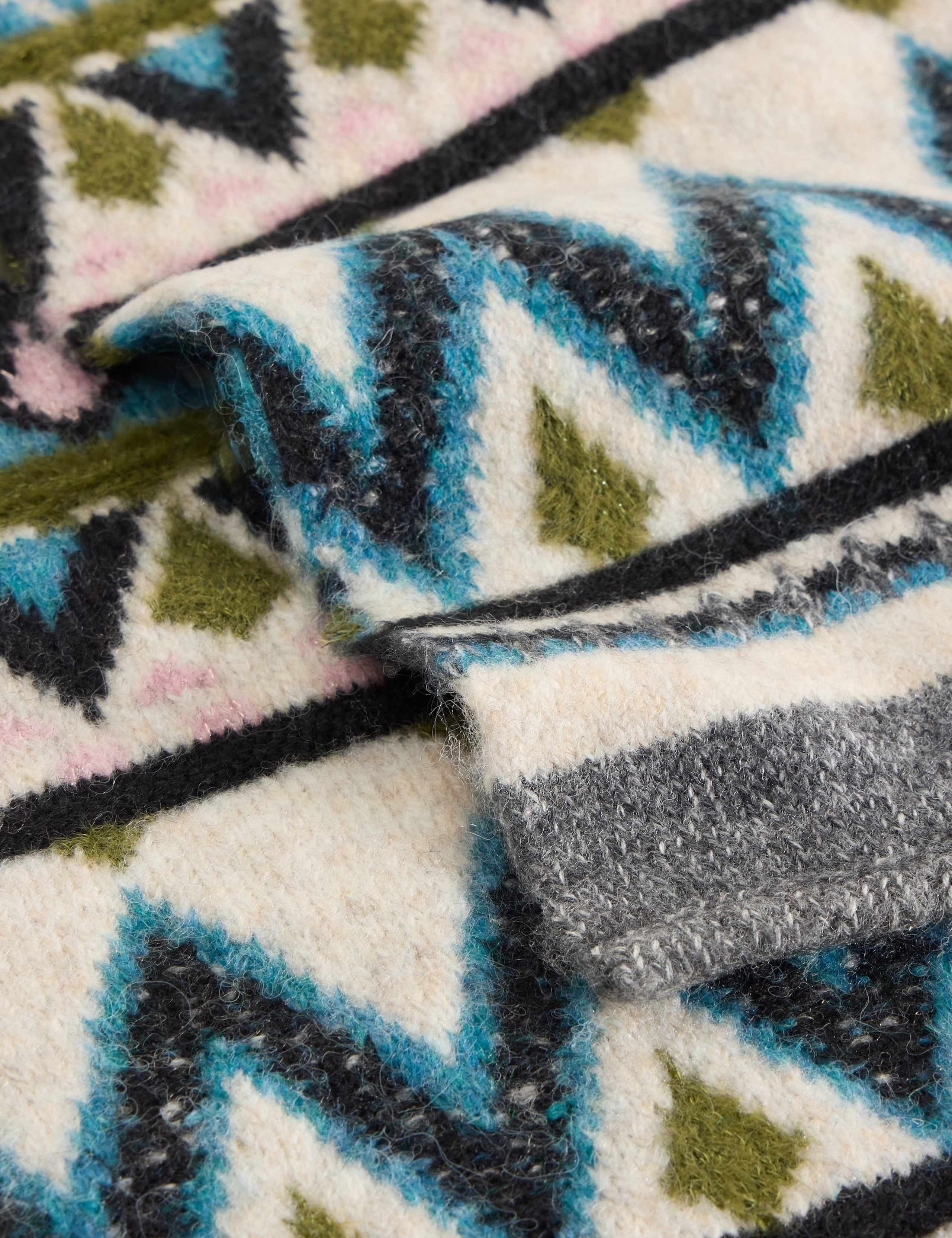 Wool Rich Fair Isle Knitted Scarf 3 of 3