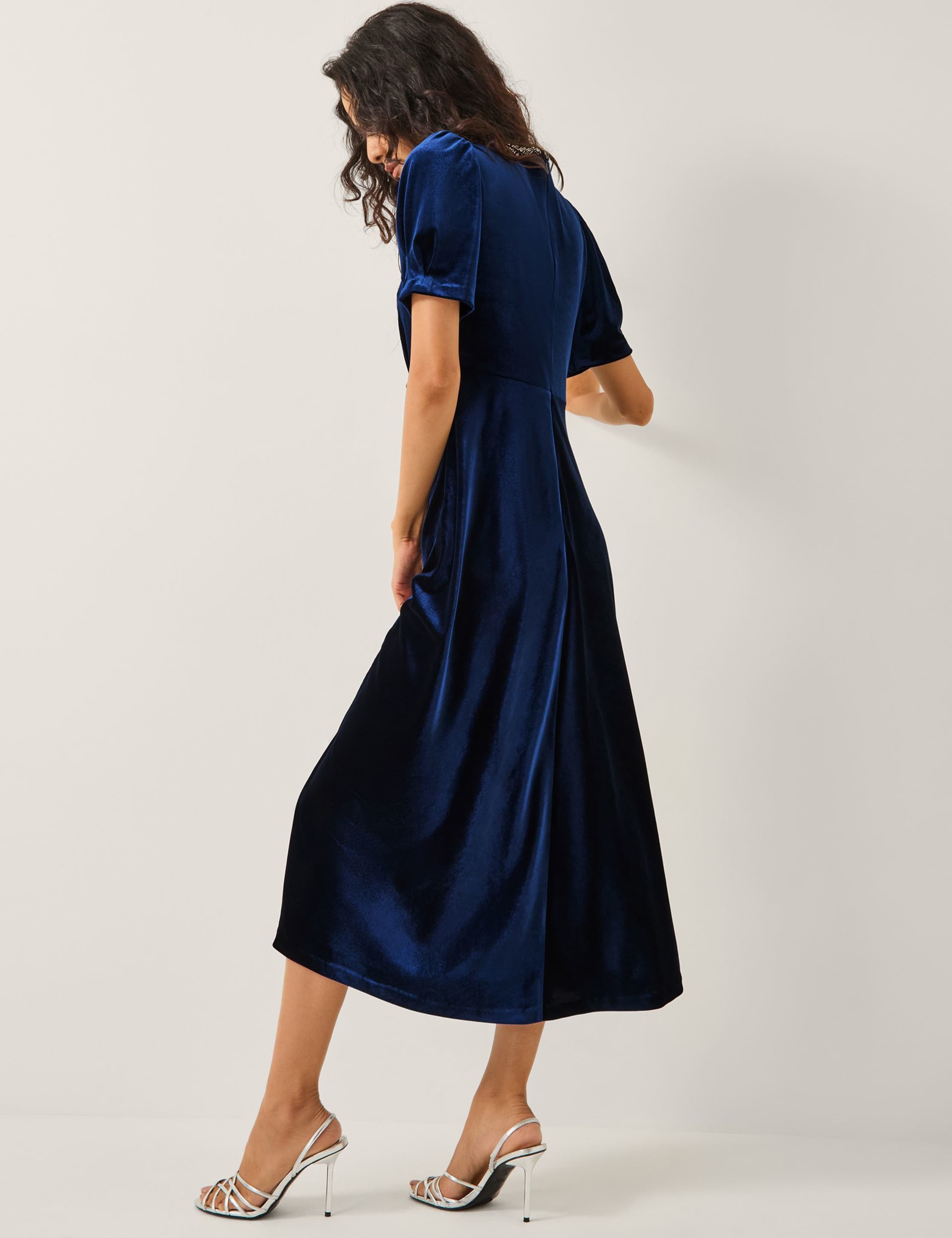 Velvet Embellished Midi Tea Dress 3 of 4