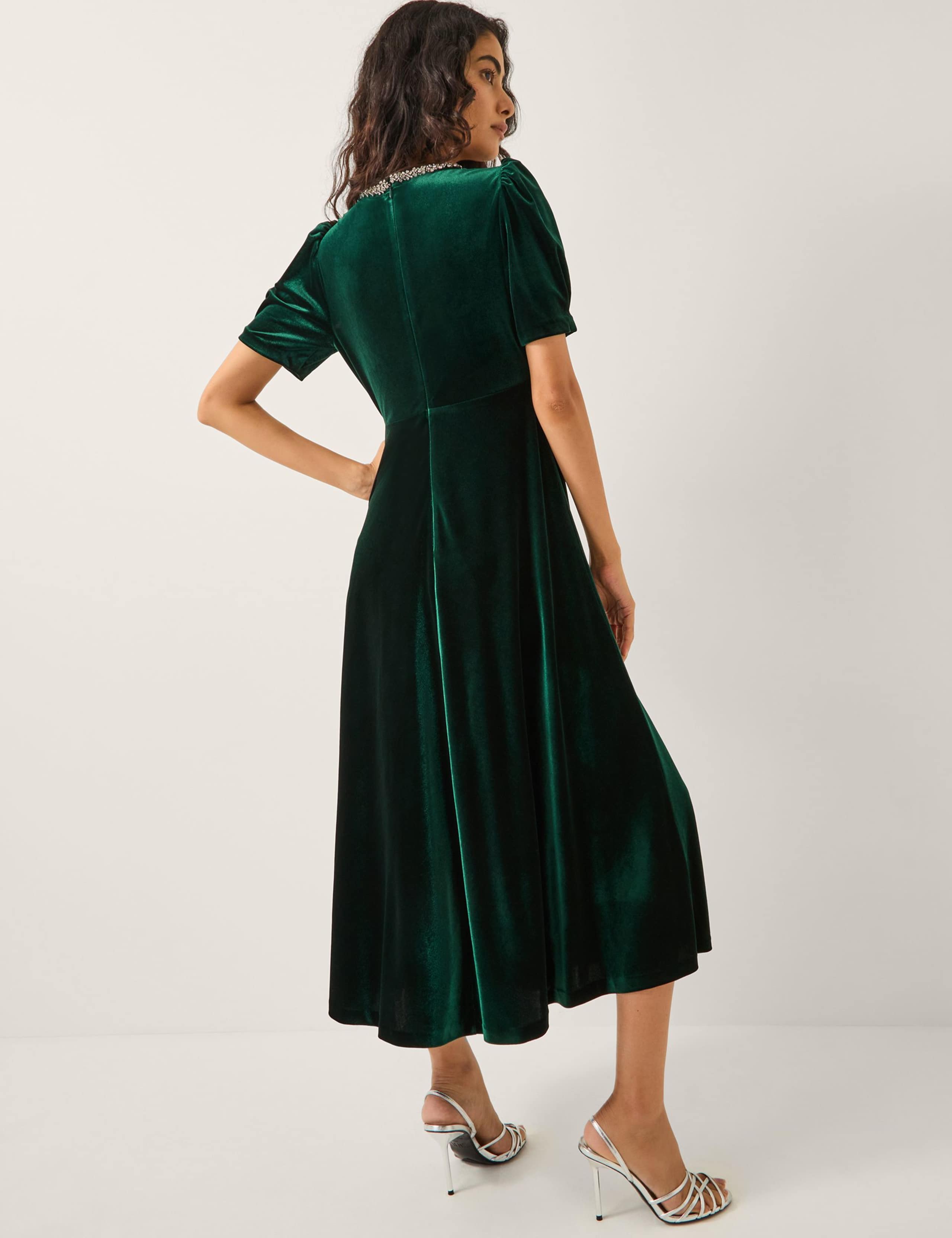 Velvet Embellished Midi Tea Dress 2 of 4