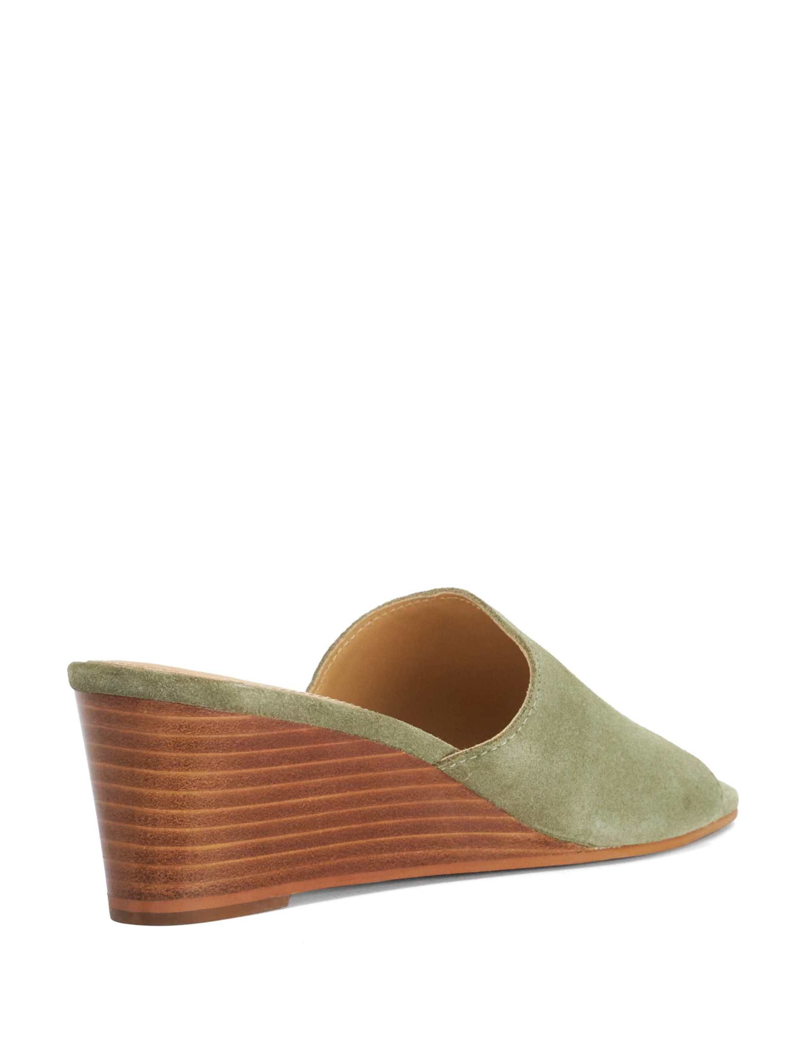 Suede Wedge Open Toe Mules 4 of 5