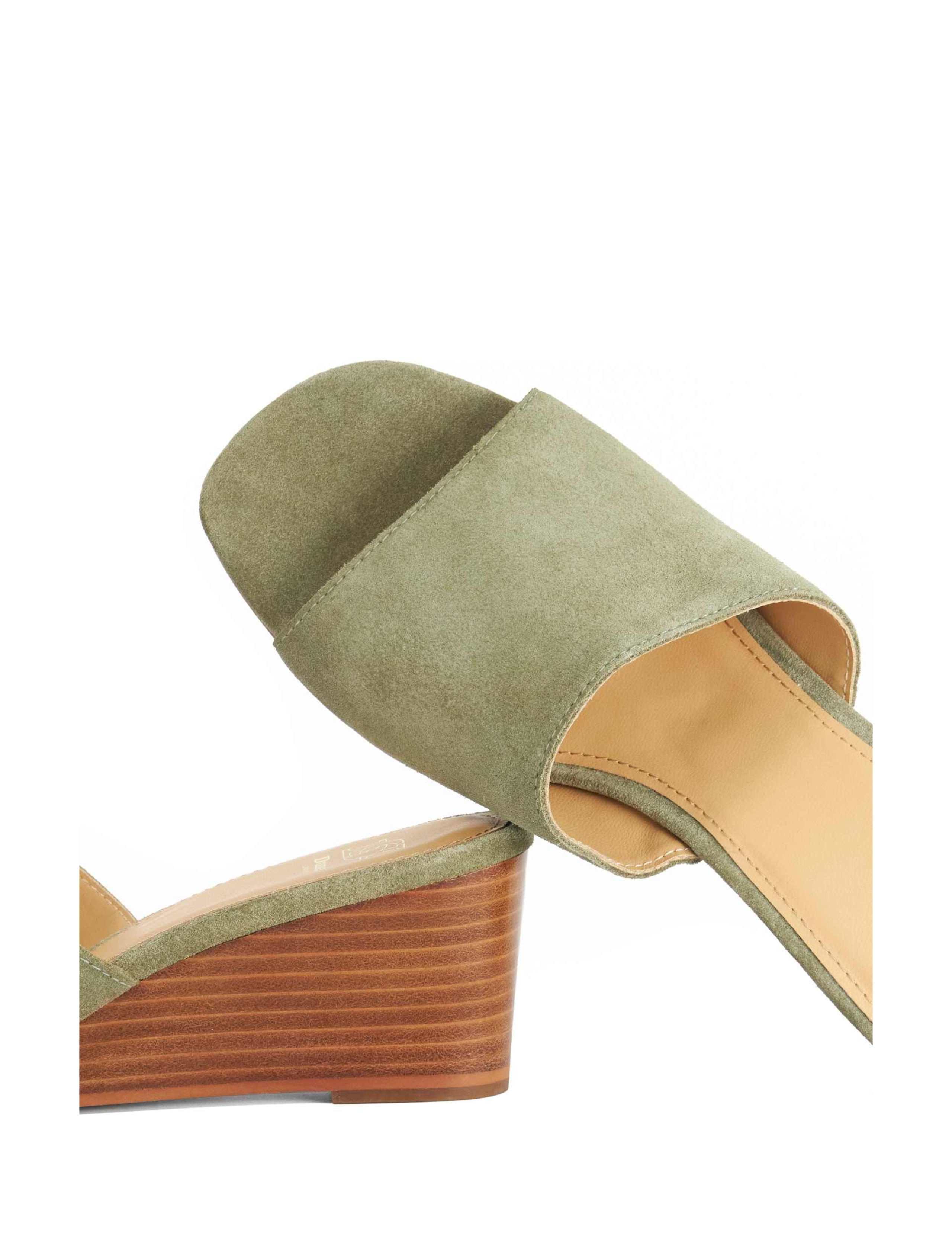 Suede Wedge Open Toe Mules 5 of 5