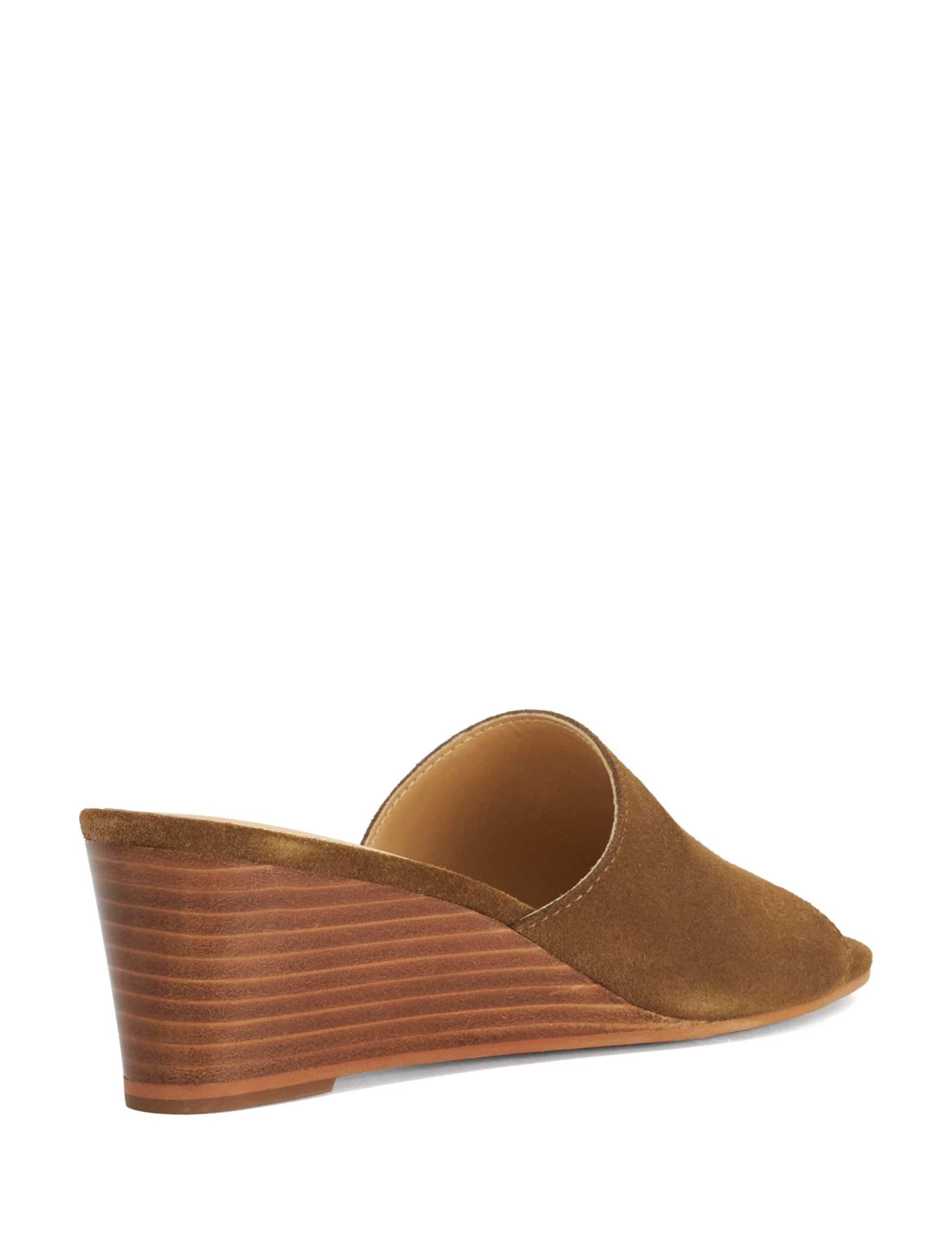 Suede Wedge Open Toe Mules 4 of 5