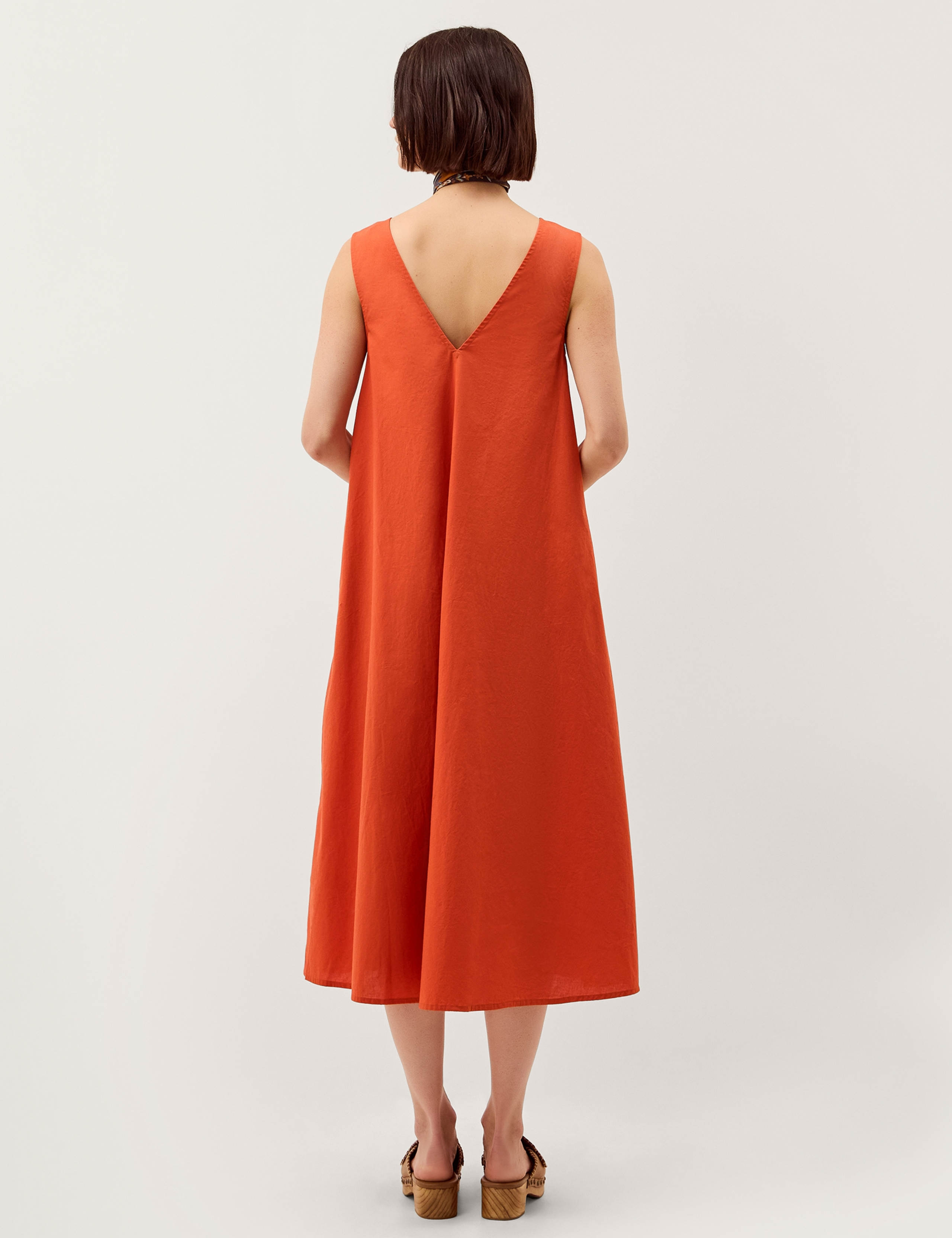 Pure Cotton Floral V-Neck Midi Swing Dress 4 of 4