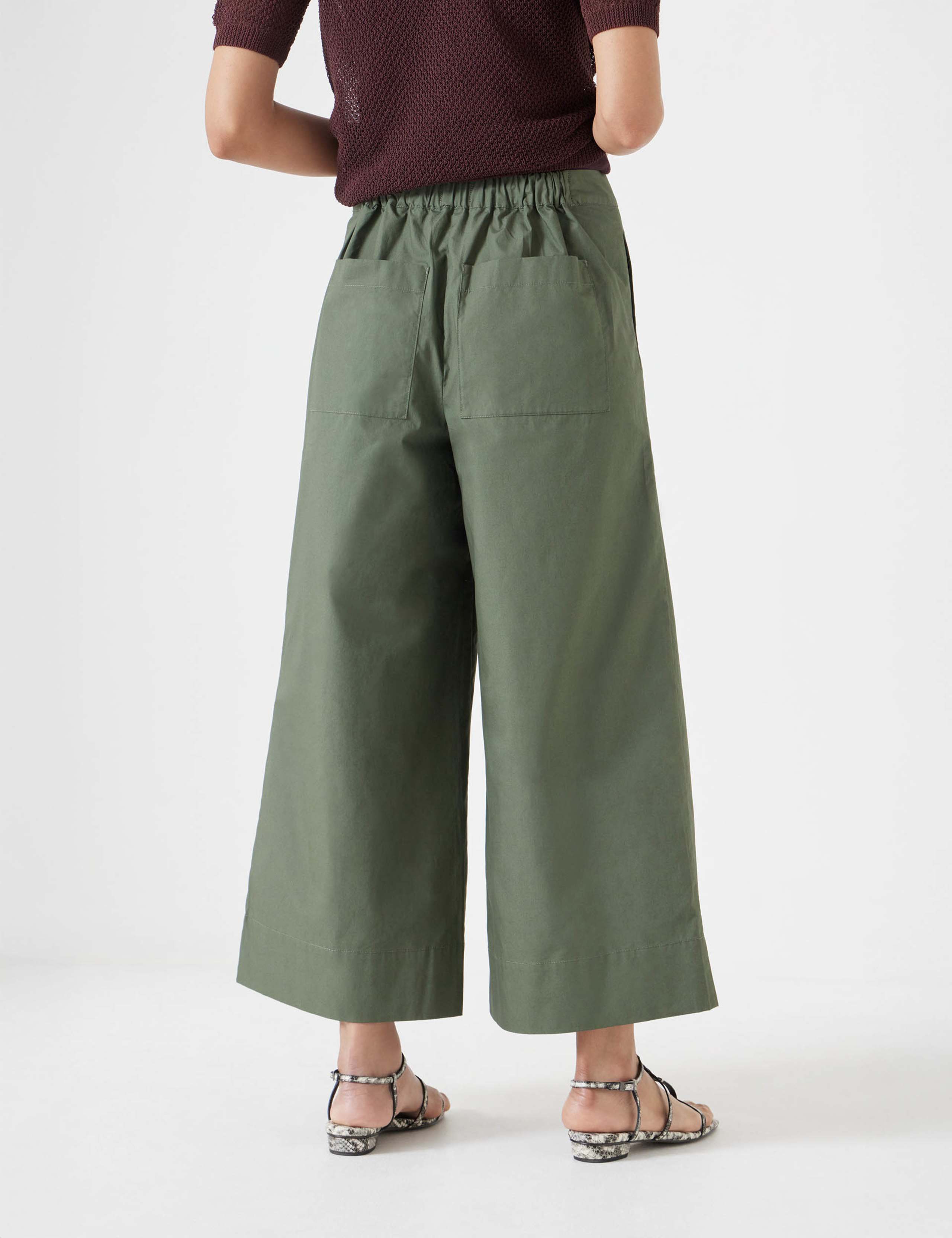 Pure Cotton Wide Leg Cropped Chinos 4 of 5