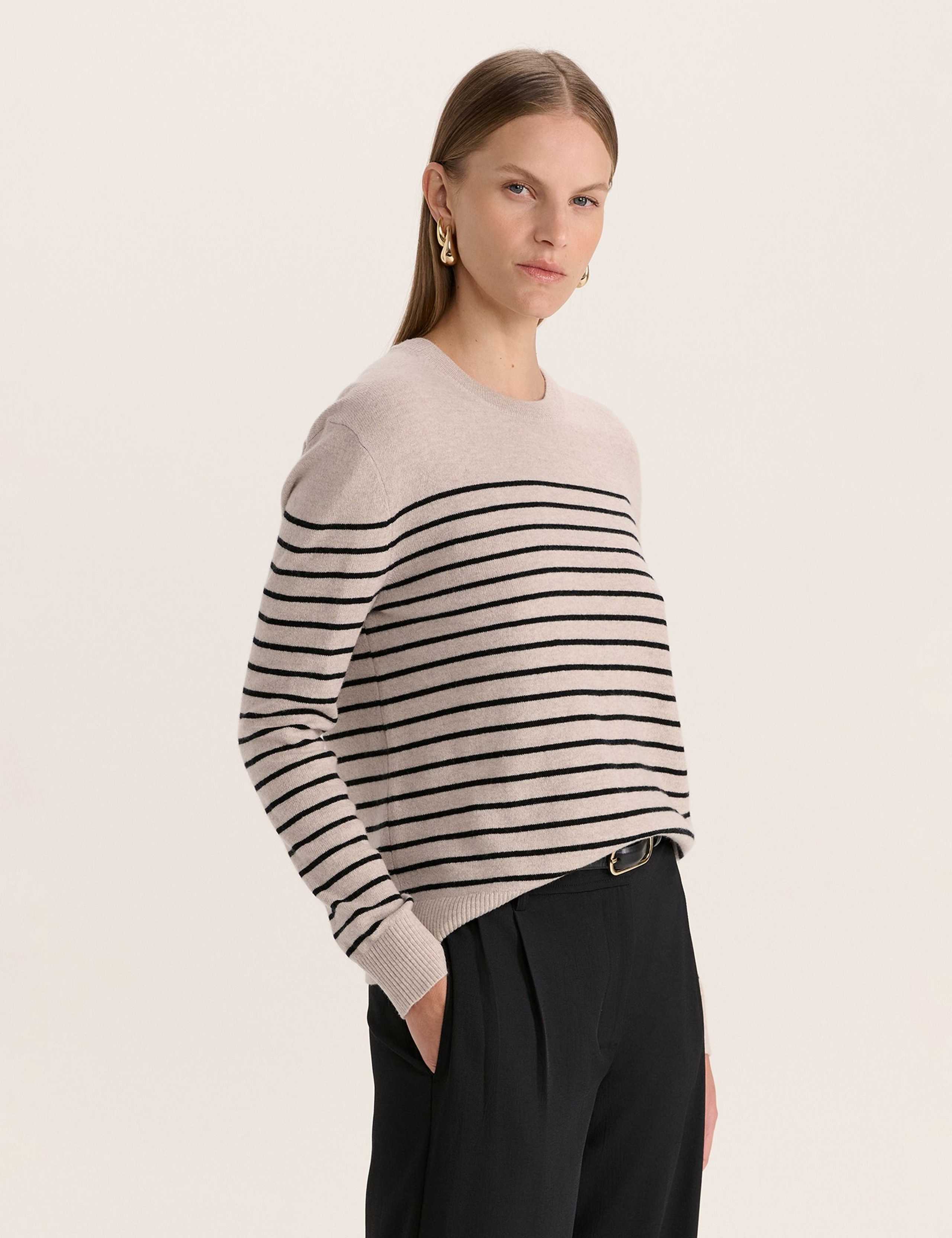 Wool Rich Striped Jumper with Cashmere 3 of 5