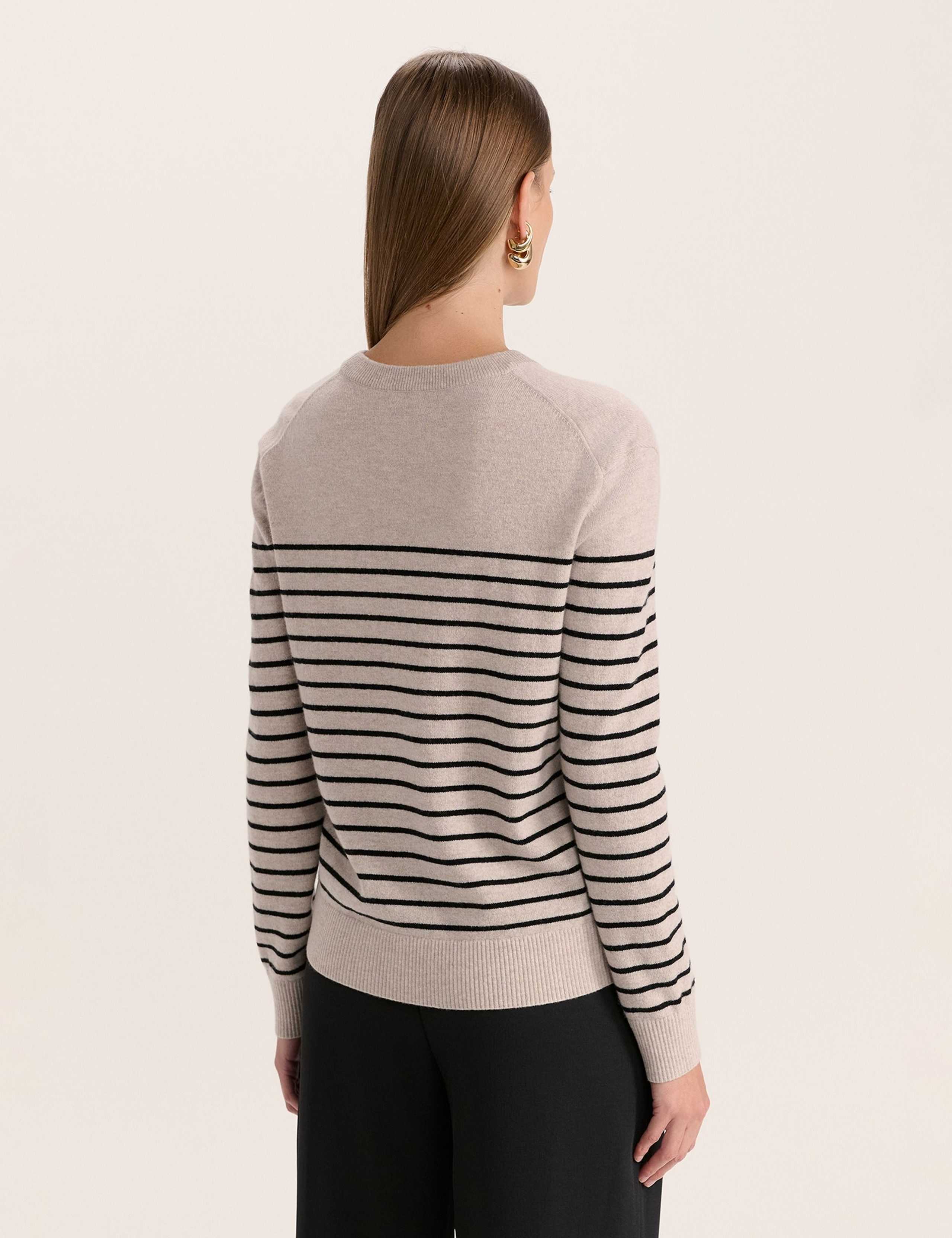 Wool Rich Striped Jumper with Cashmere 4 of 5