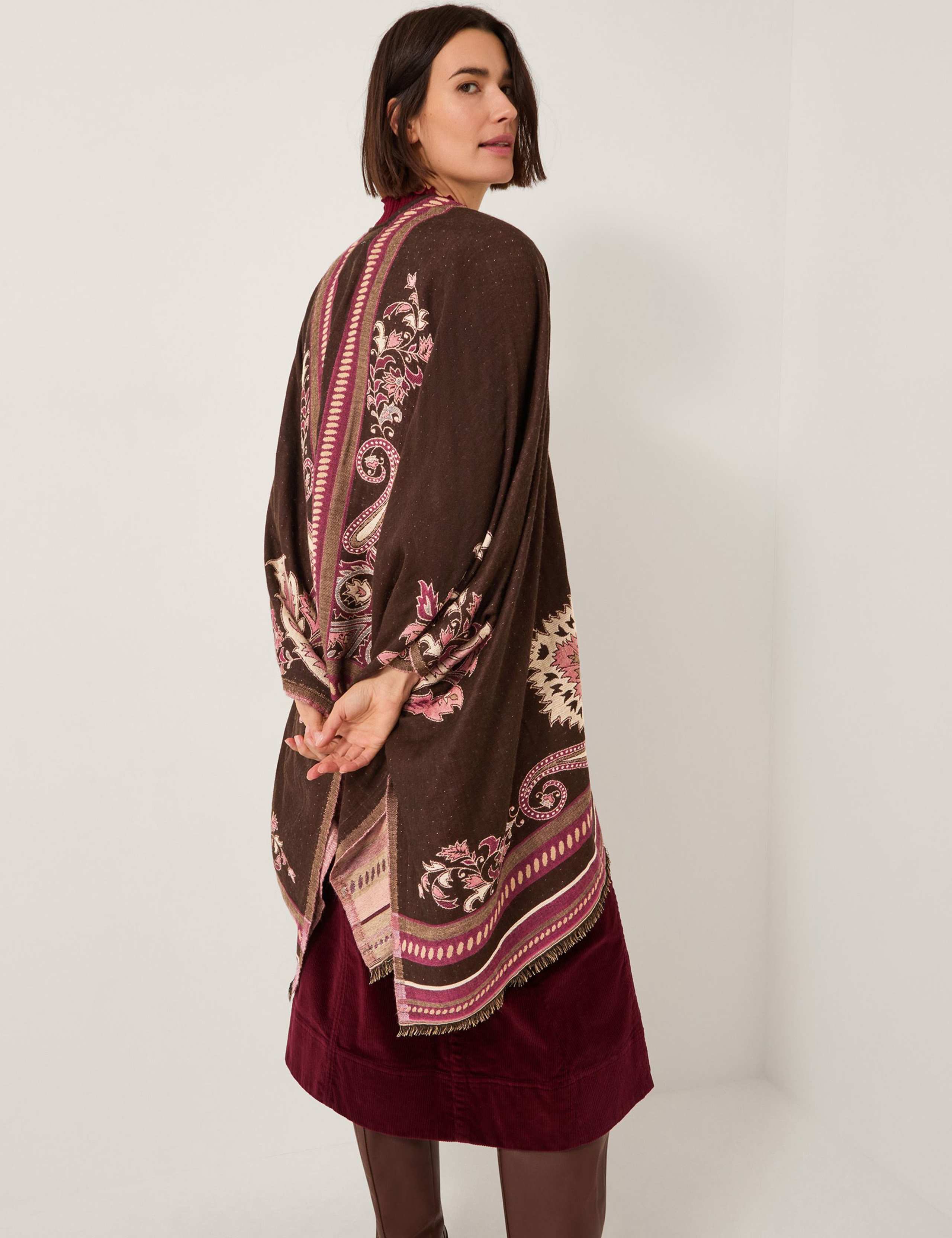 Jacquard Floral Edge to Edge Cardigan 5 of 5