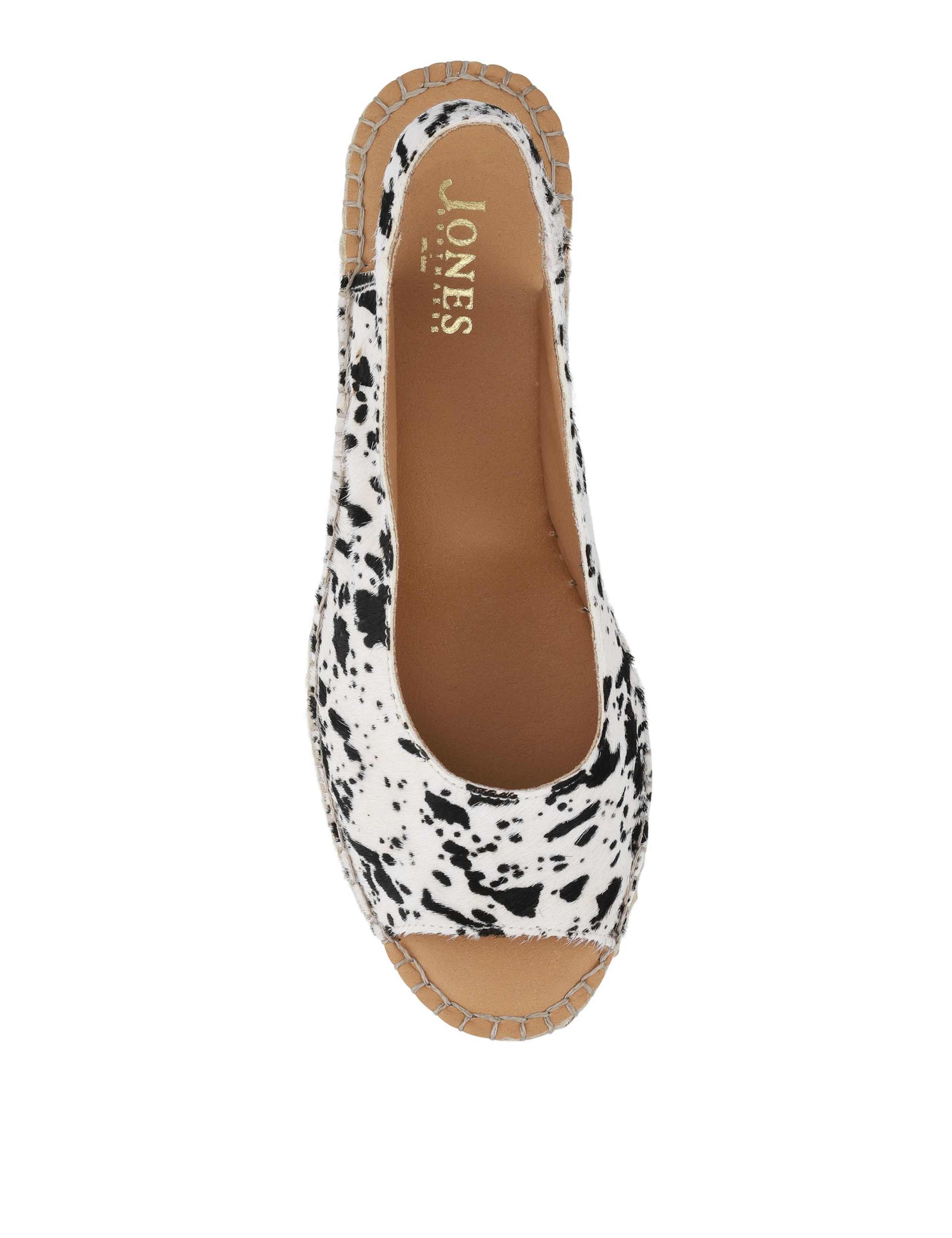 Leather Animal Print Wedge Slingback Shoes 4 of 6