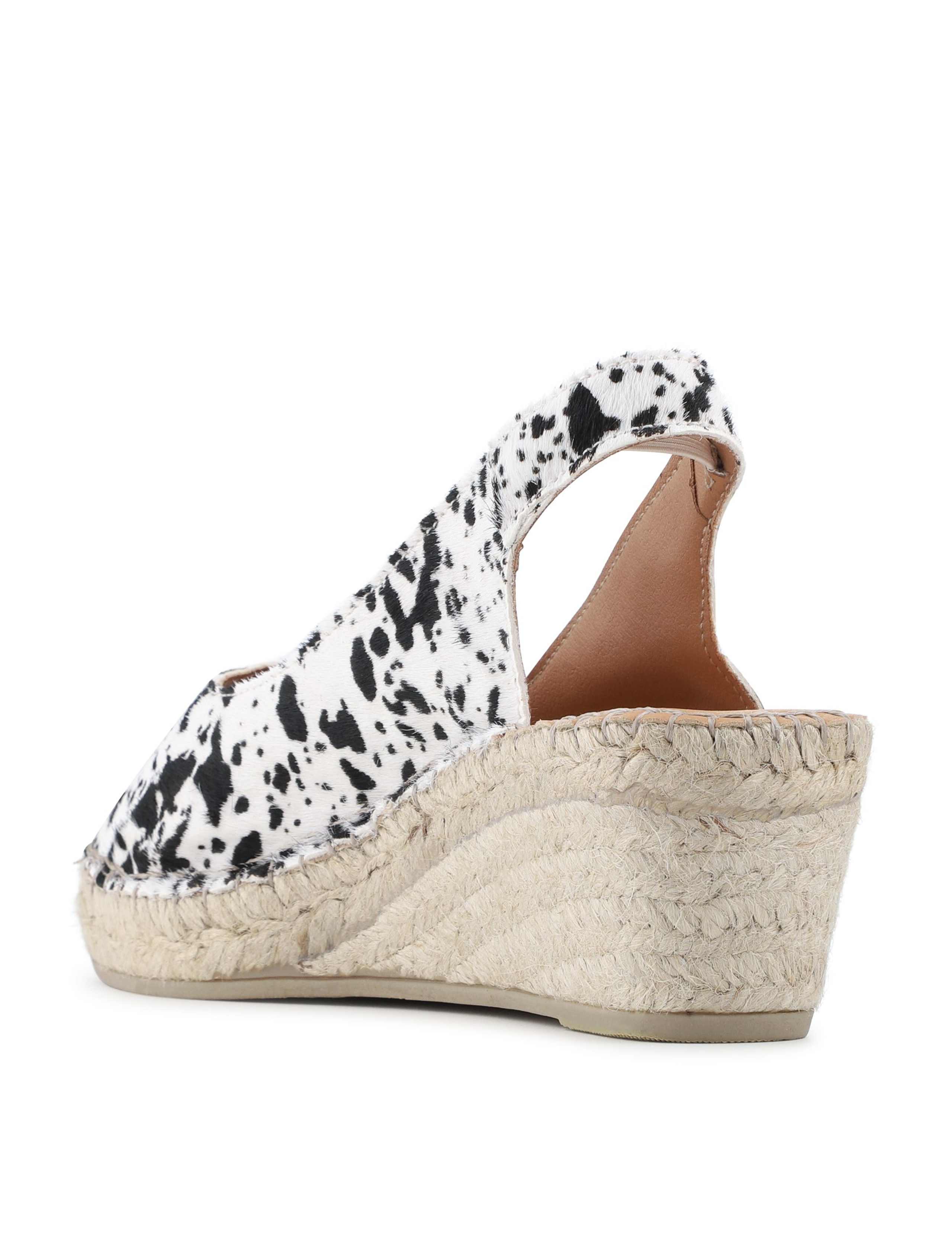 Leather Animal Print Wedge Slingback Shoes 5 of 6