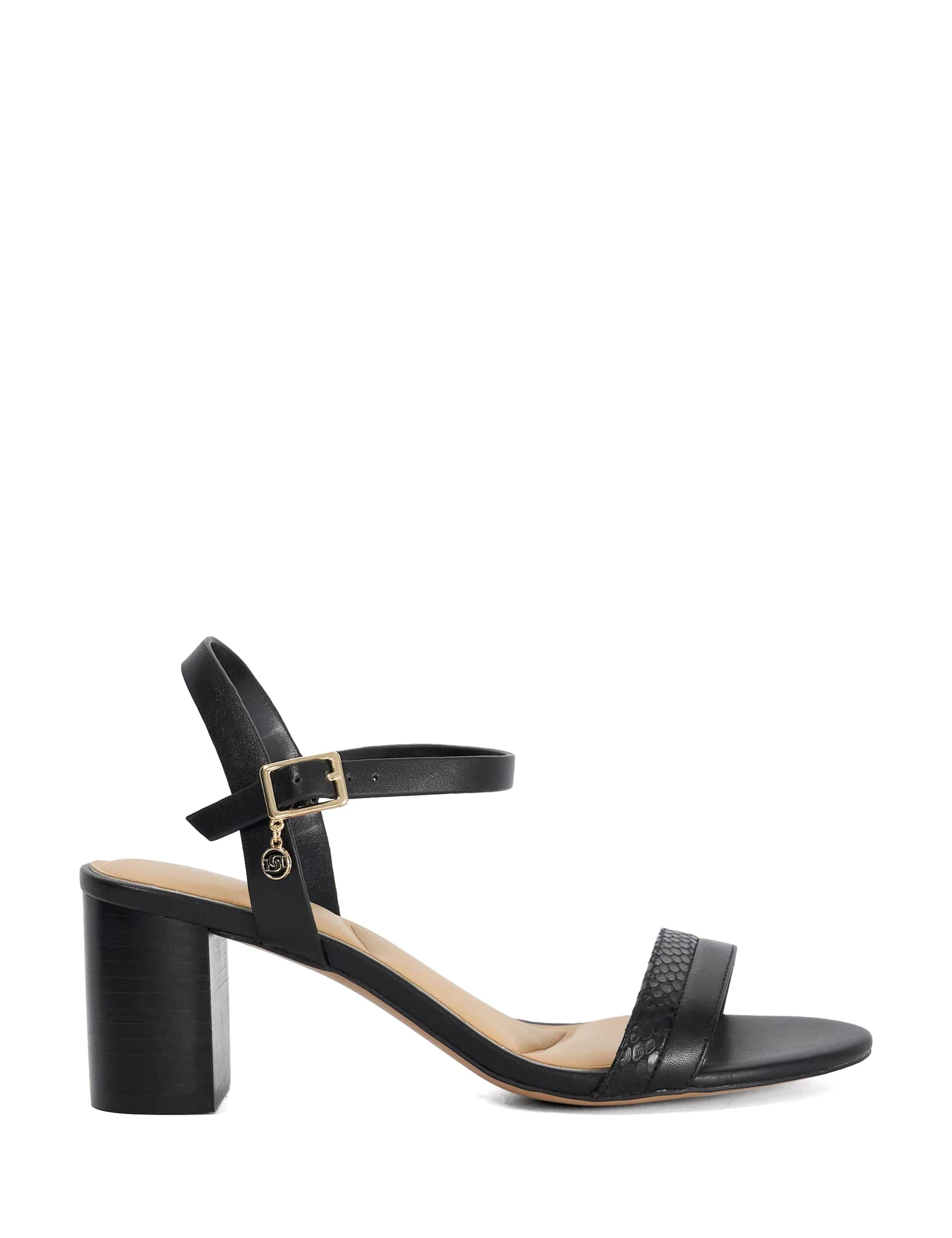 Wide Fit Leather Block Heel Sandals 1 of 5