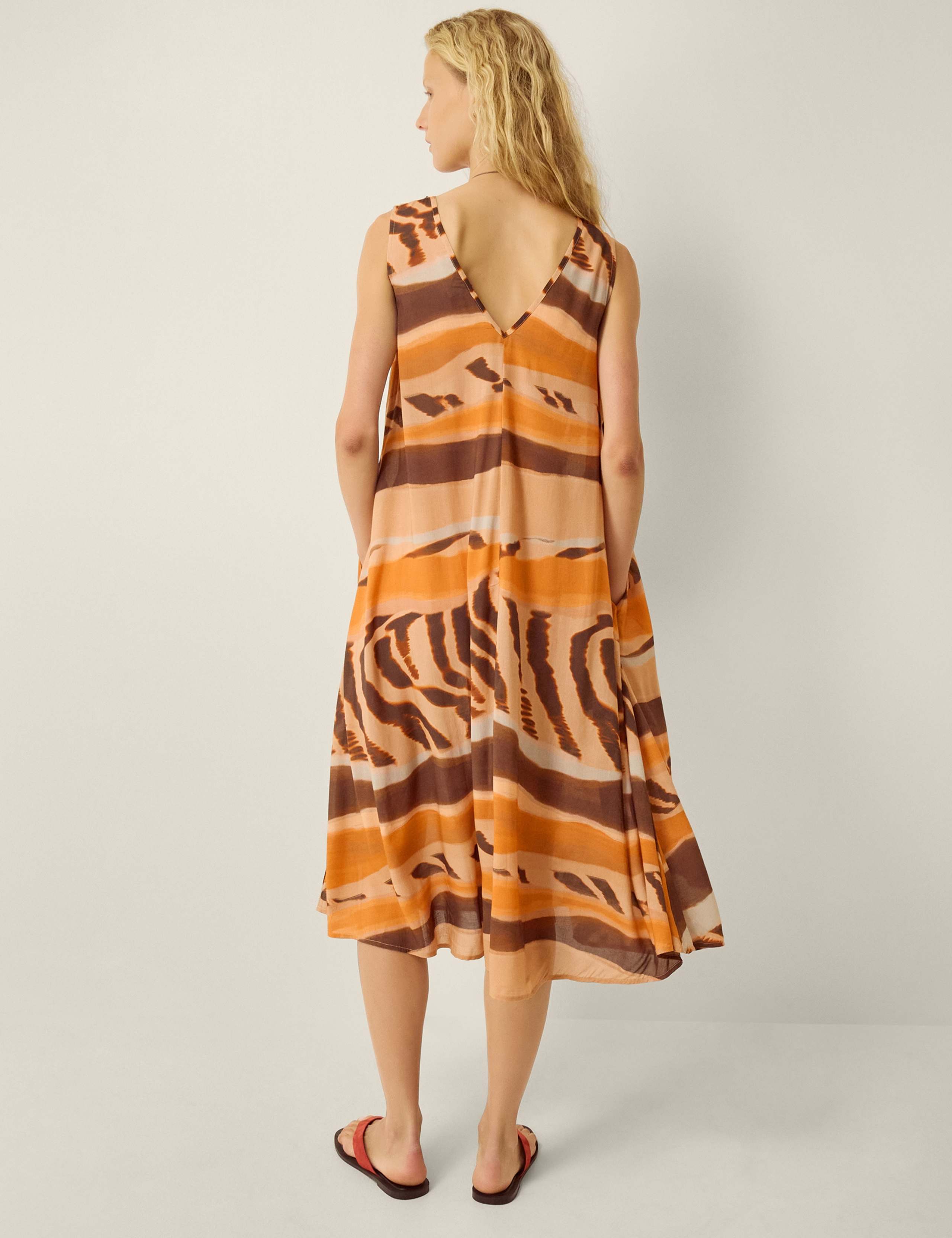 Printed V-Neck Midi Dress 2 of 4