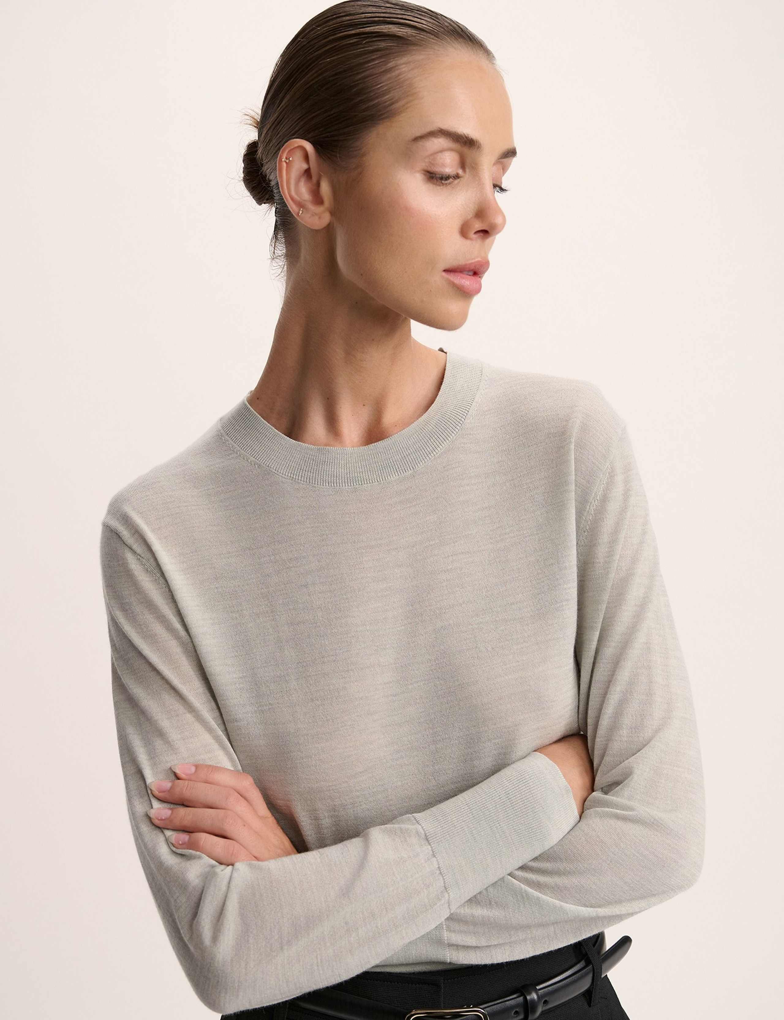Pure Merino Wool Crew Neck Jumper 3 of 5
