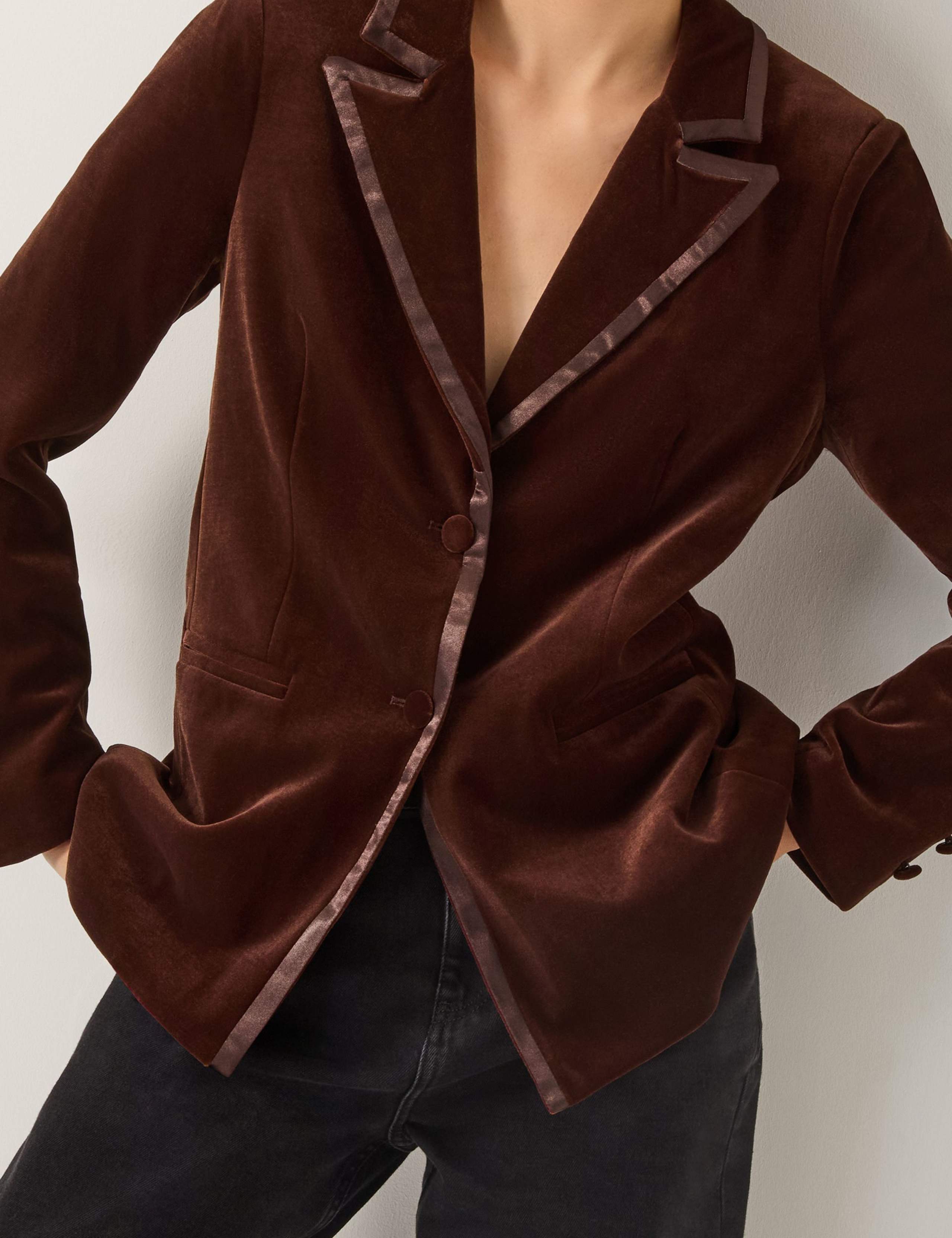 Velvet Single Breasted Blazer 4 of 4