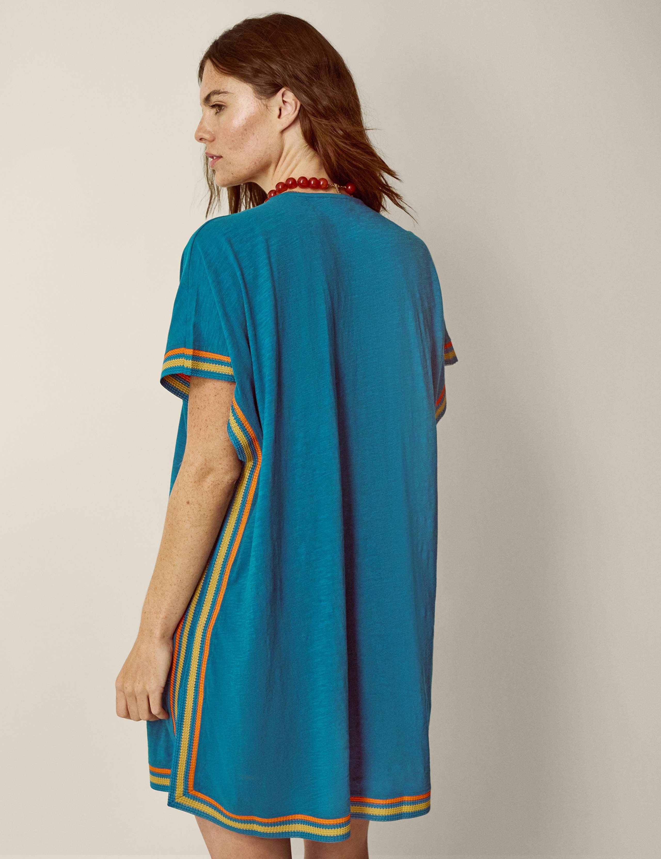 Pure Cotton V-Neck Beach Cover Up Kaftan 2 of 4