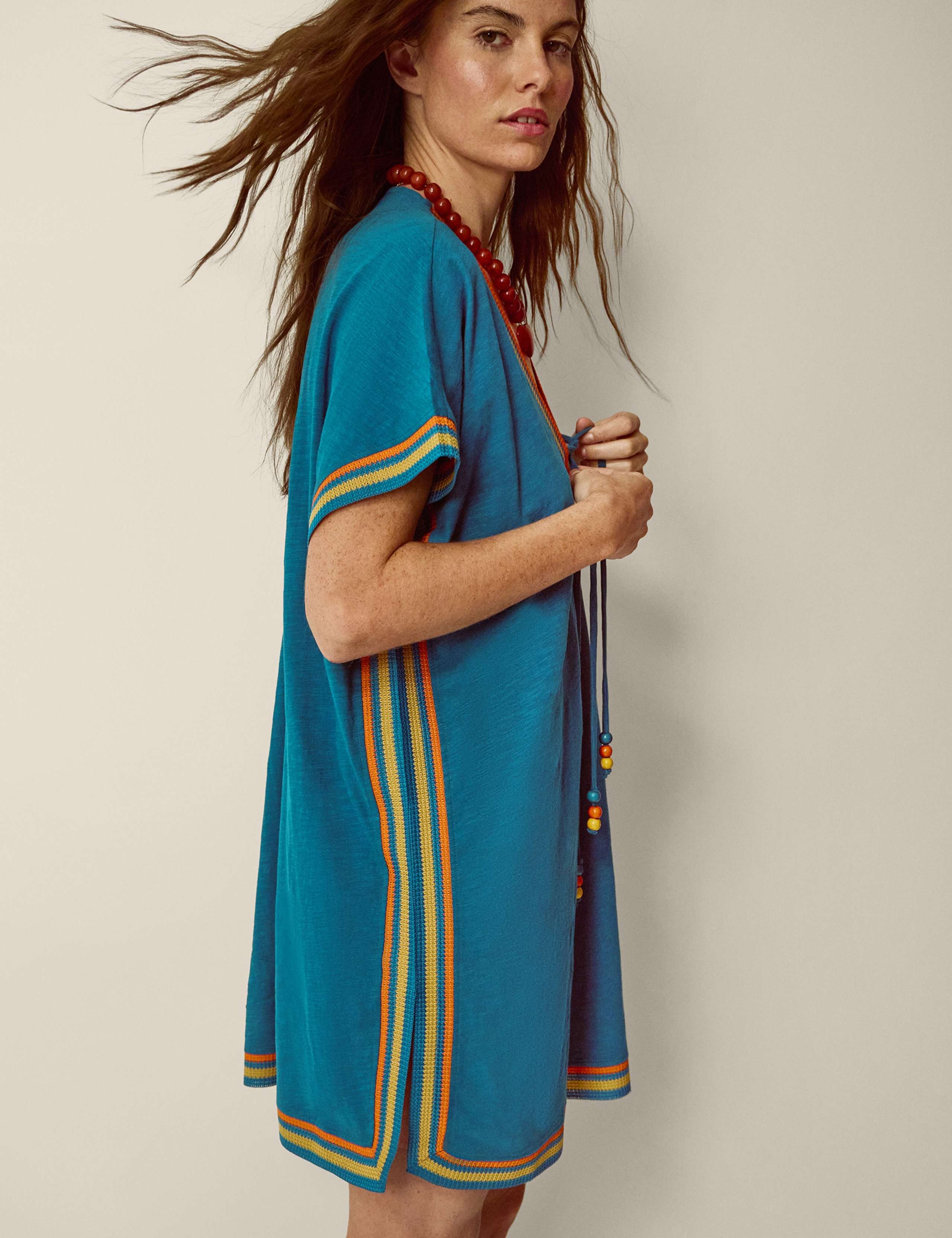 Pure Cotton V-Neck Beach Cover Up Kaftan 3 of 4