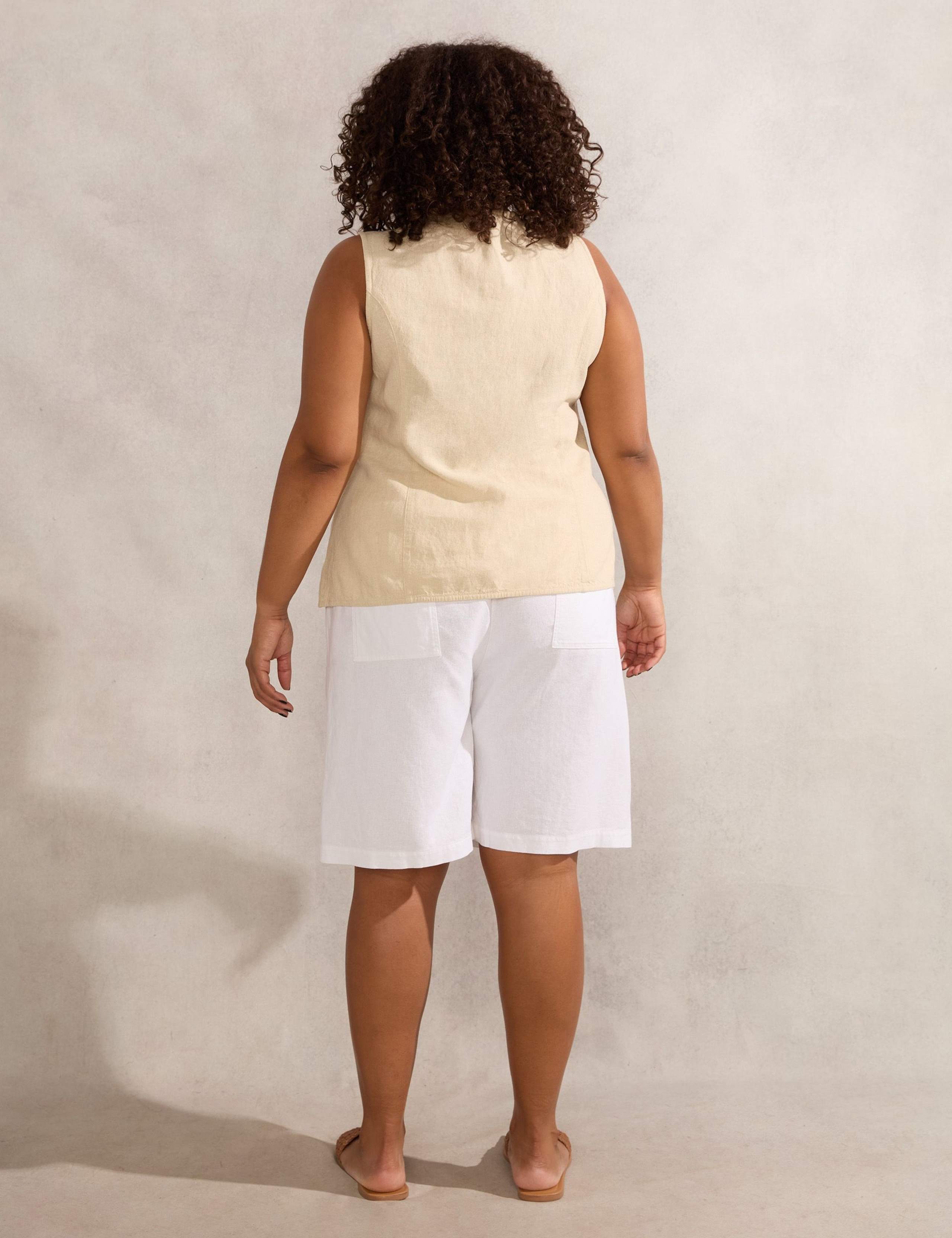 Linen Blend Bermuda Shorts 2 of 3
