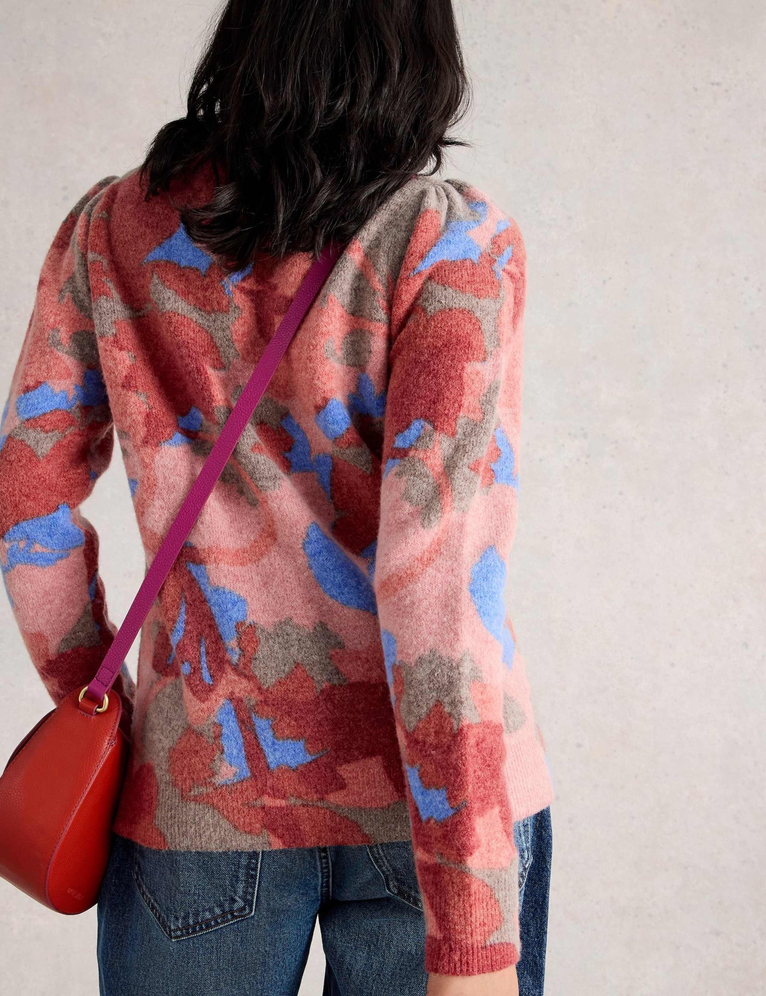 Wool Blend Printed Crew Neck Jumper 4 of 7