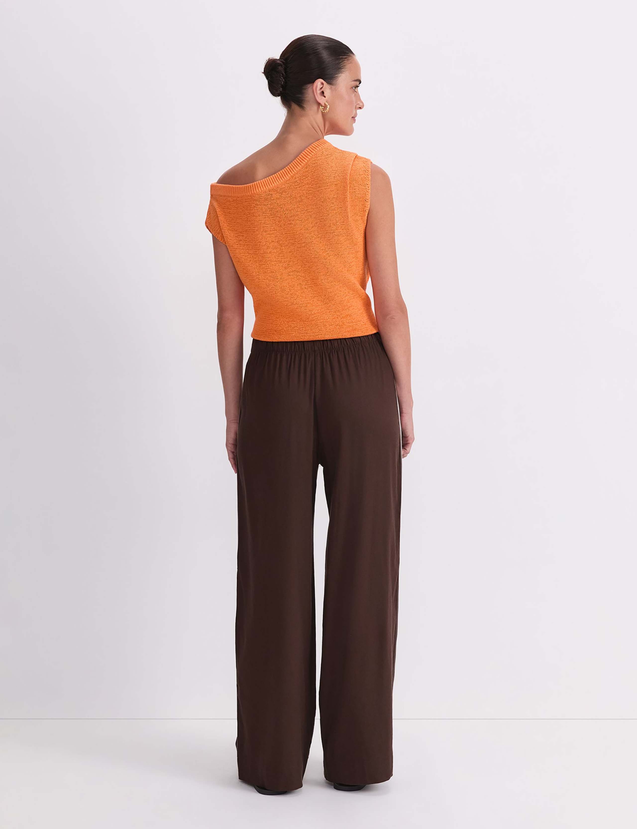 Linen Blend Drawstring Trousers 4 of 6