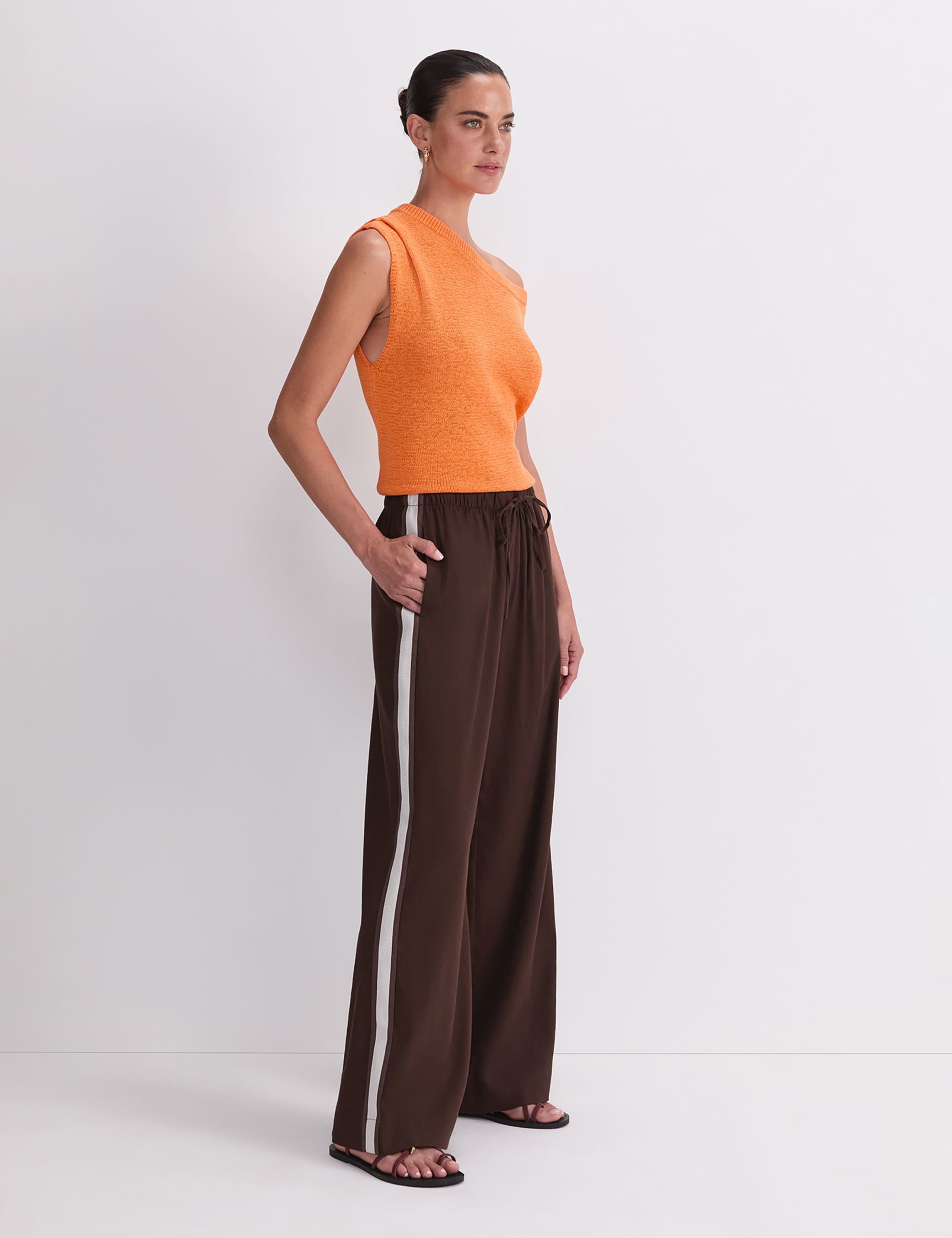 Linen Blend Drawstring Trousers 5 of 6