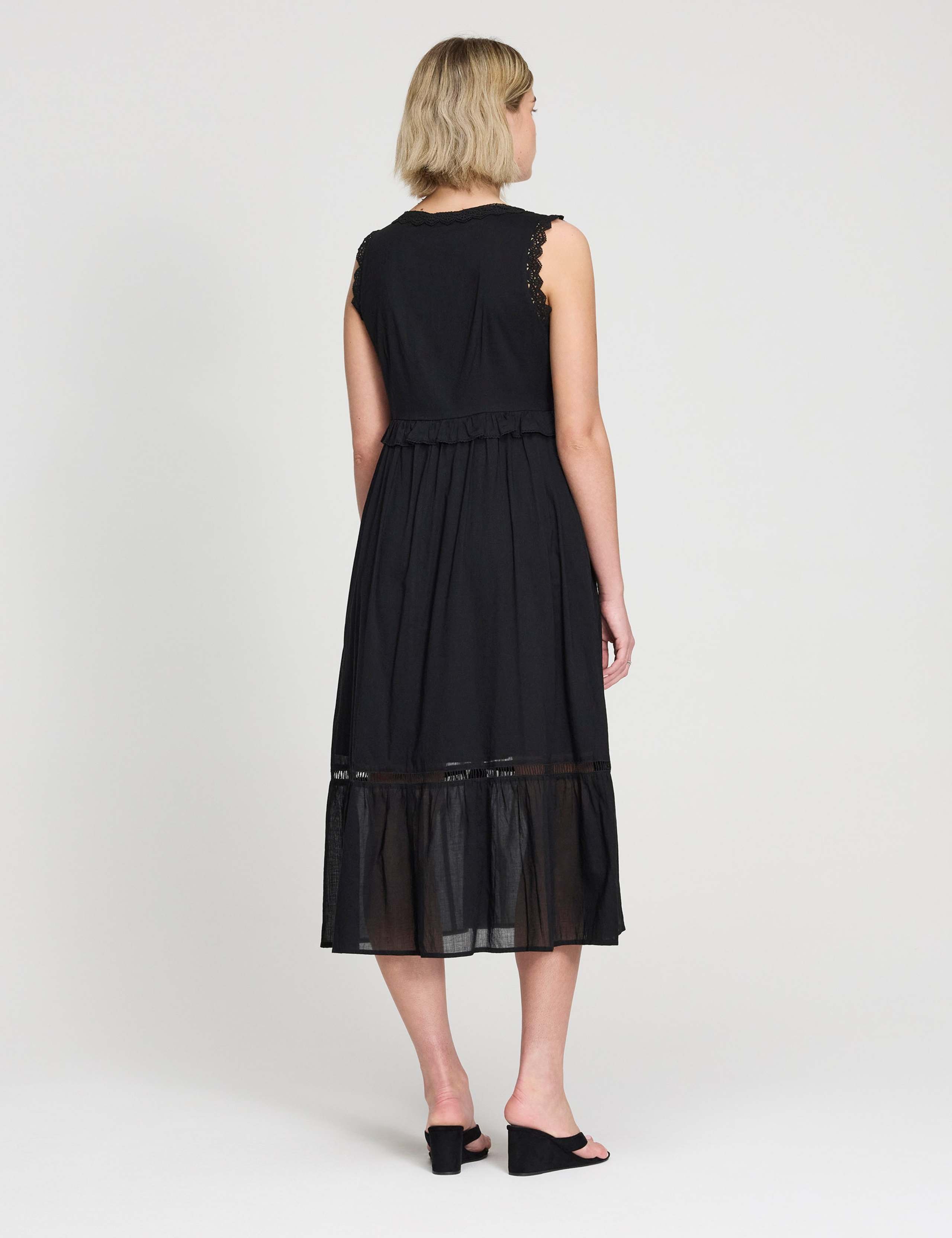 Pure Cotton V-Neck Midi Tiered Dress 3 of 6
