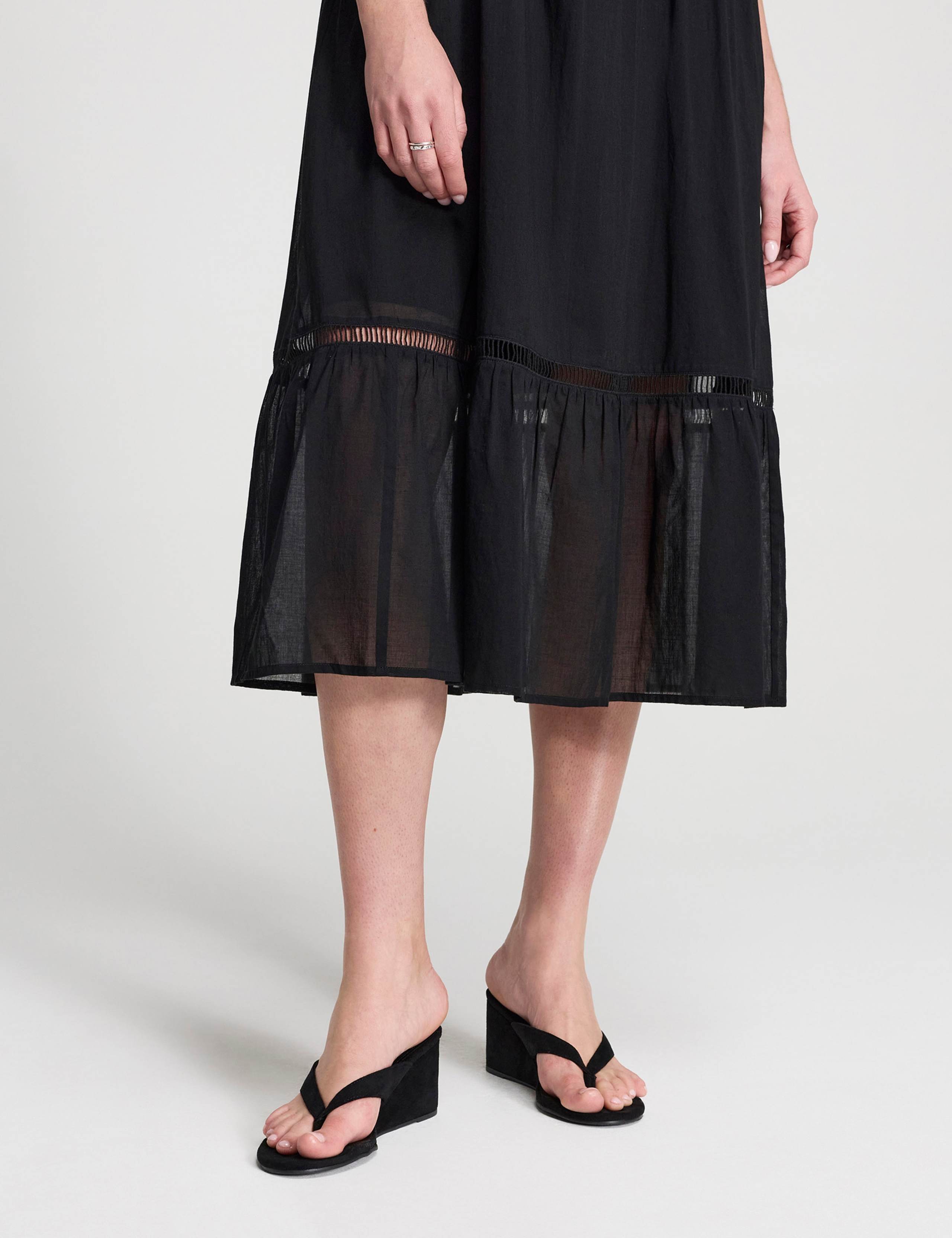 Pure Cotton V-Neck Midi Tiered Dress 6 of 6