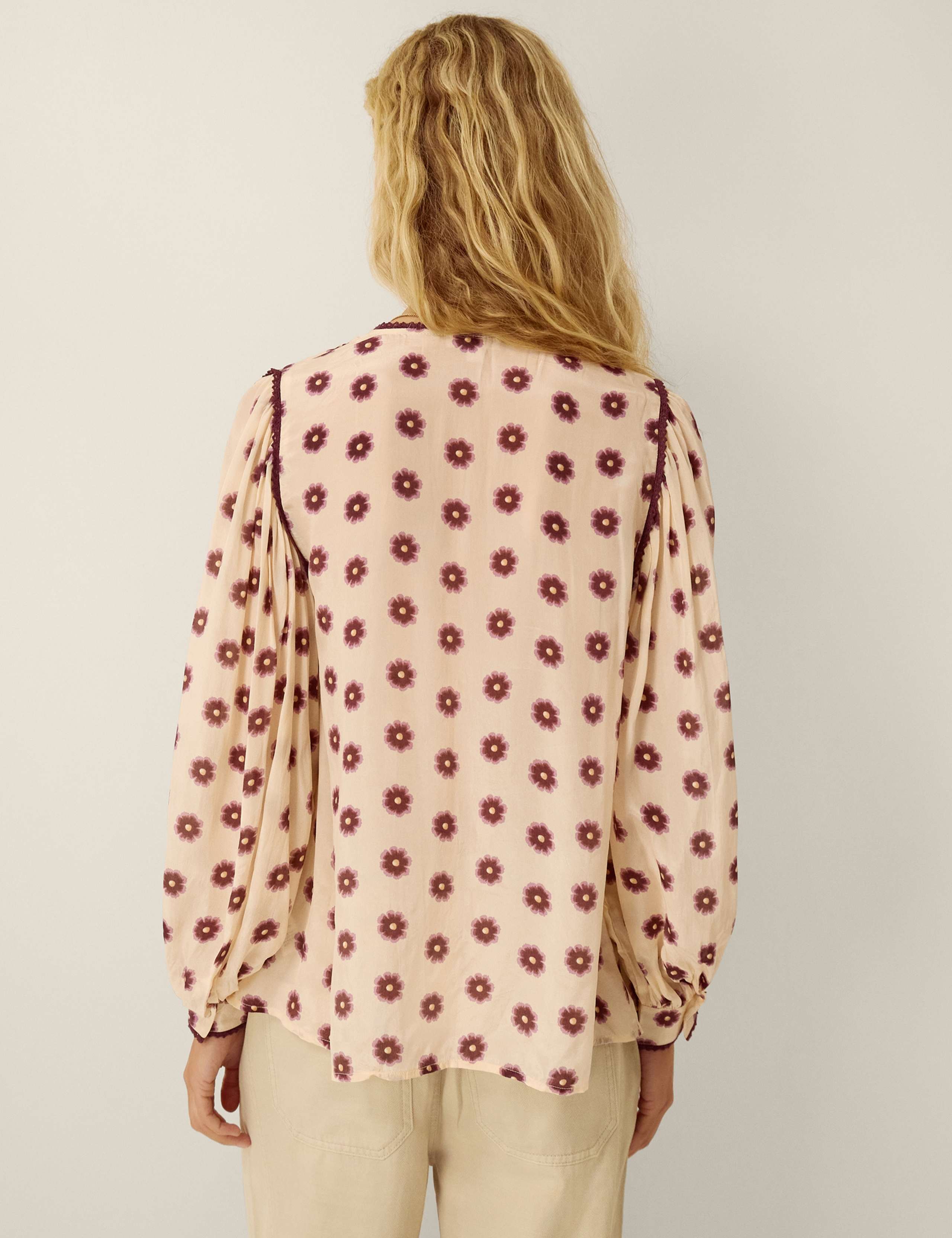Floral Tie Neck Blouse 2 of 3