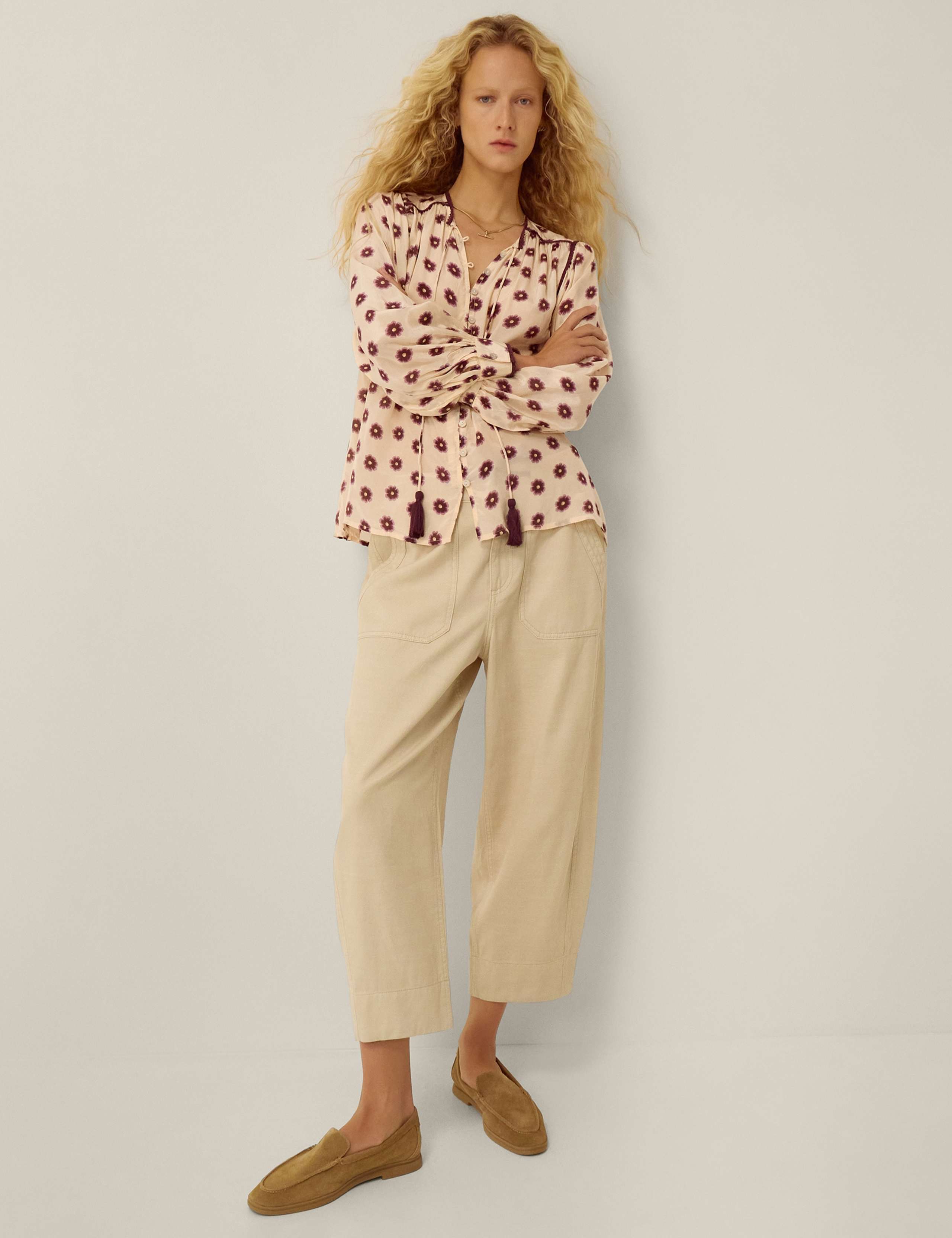 Floral Tie Neck Blouse 3 of 3
