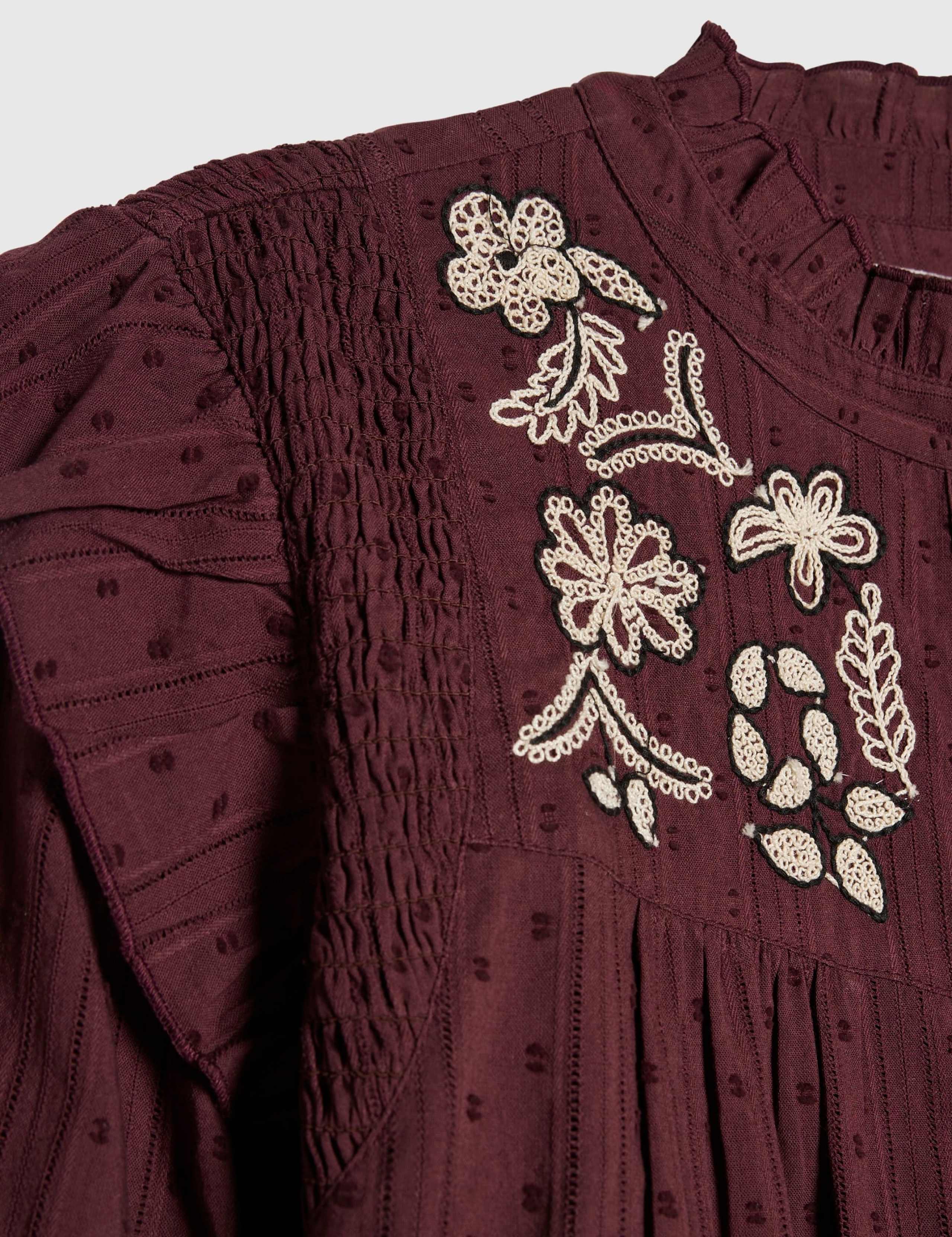Pure Cotton Embroidered High Neck Blouse 2 of 6