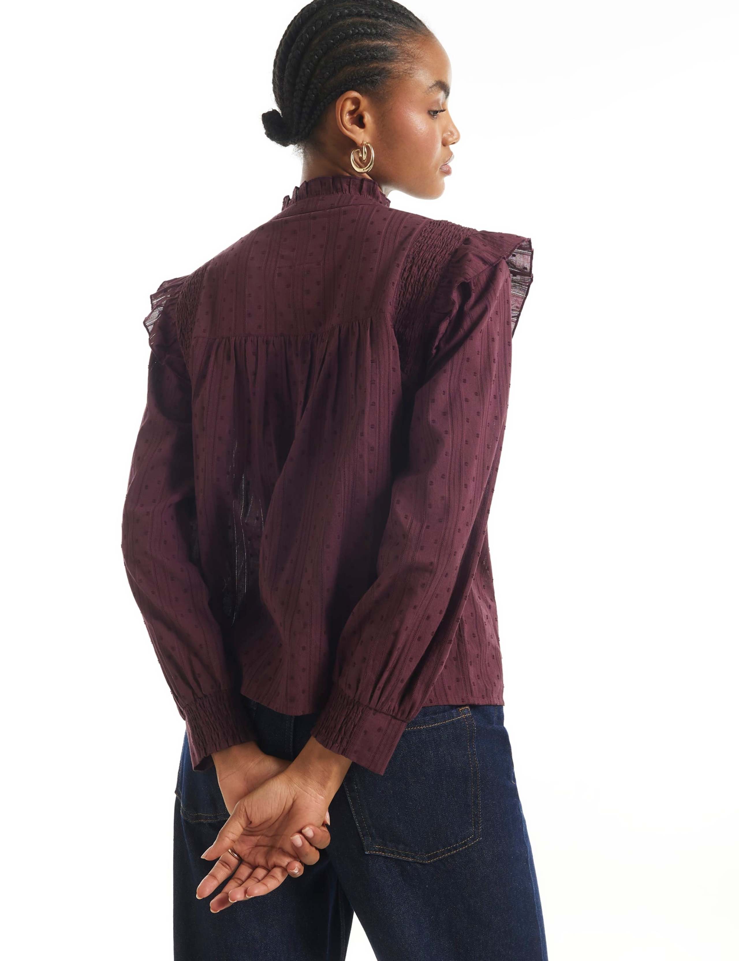 Pure Cotton Embroidered High Neck Blouse 6 of 6