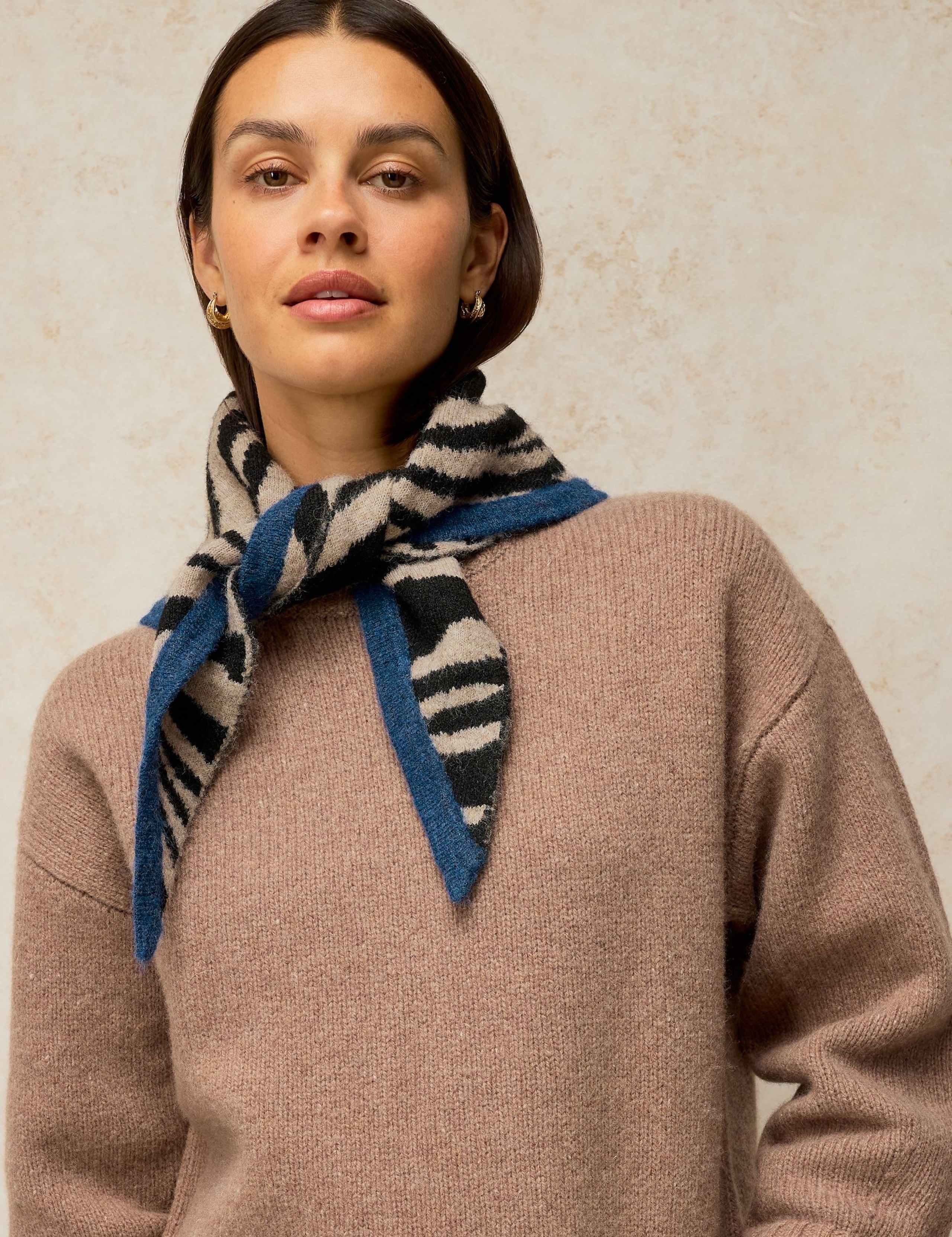 Jacquard Animal Print Triangle Scarf 2 of 4