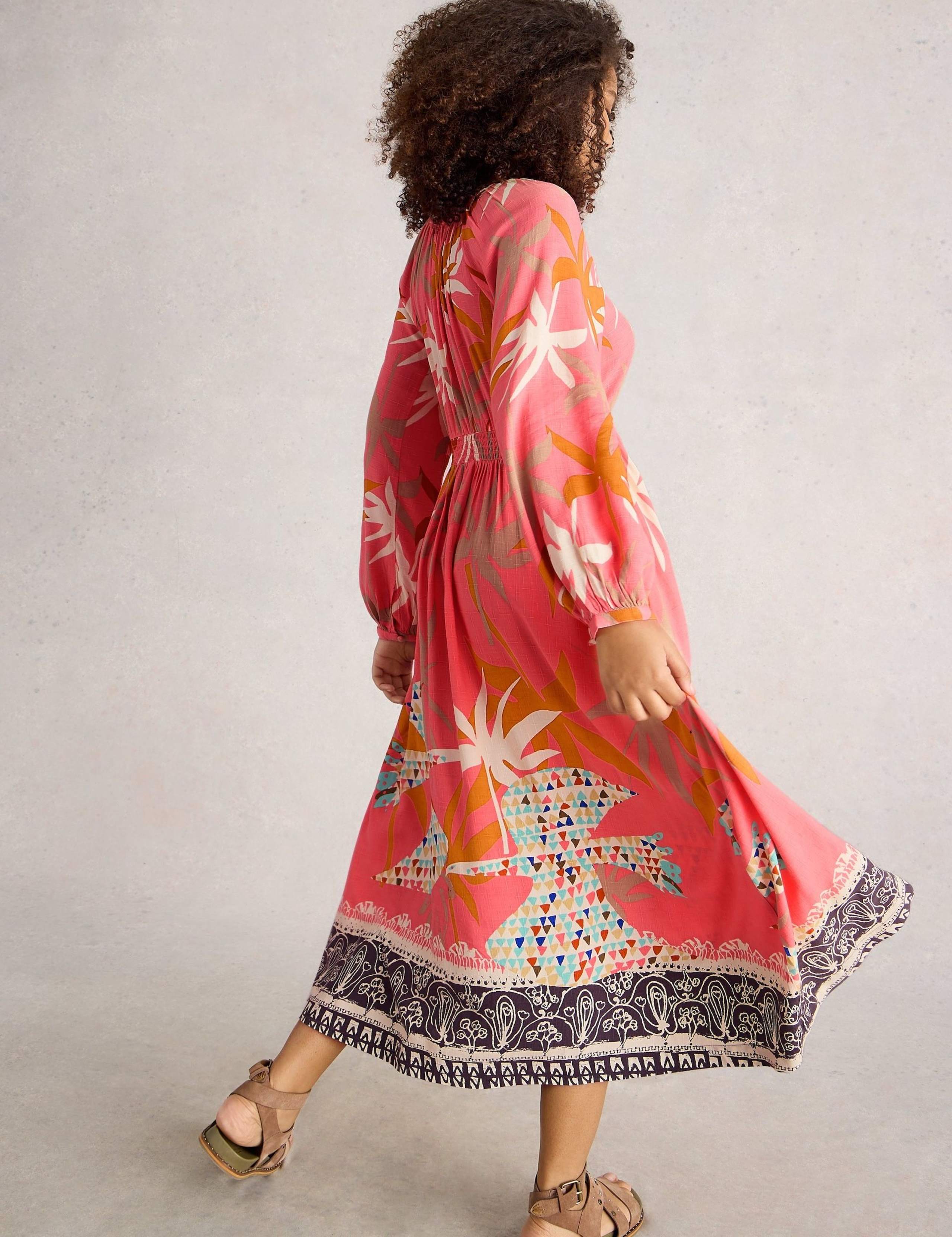 V-Neck Printed Midi Dress 4 of 6