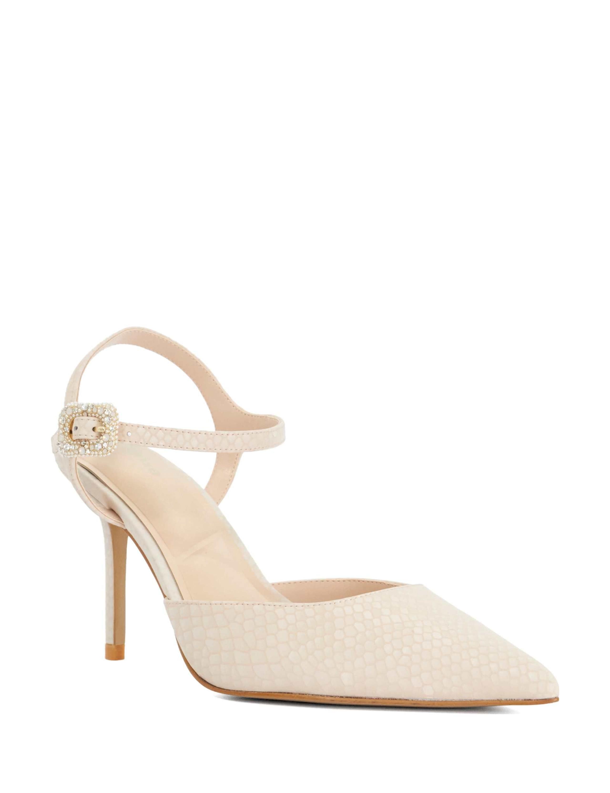 Leather Wide Fit Kitten Heel Slingback Sandals 2 of 5