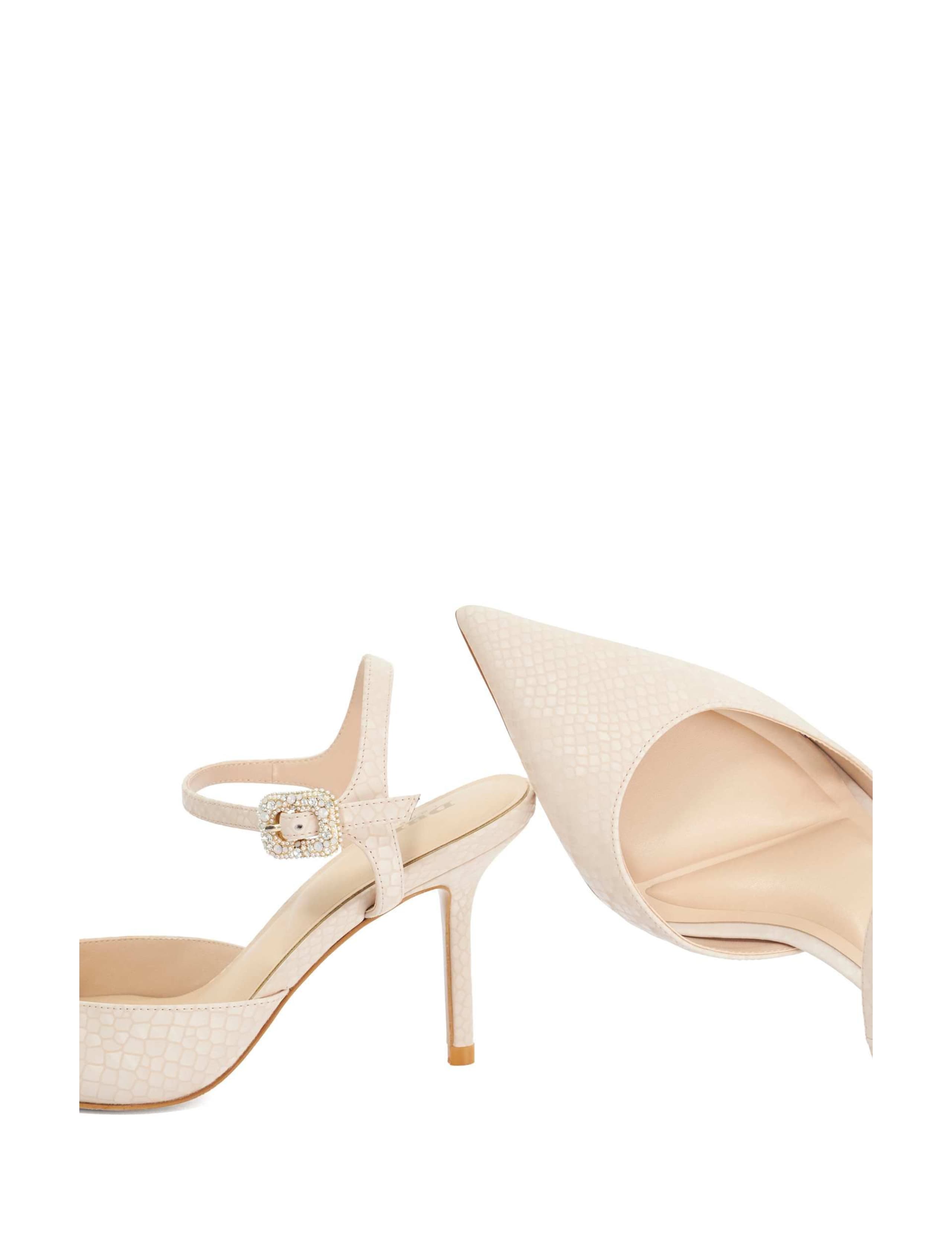 Leather Wide Fit Kitten Heel Slingback Sandals 3 of 5