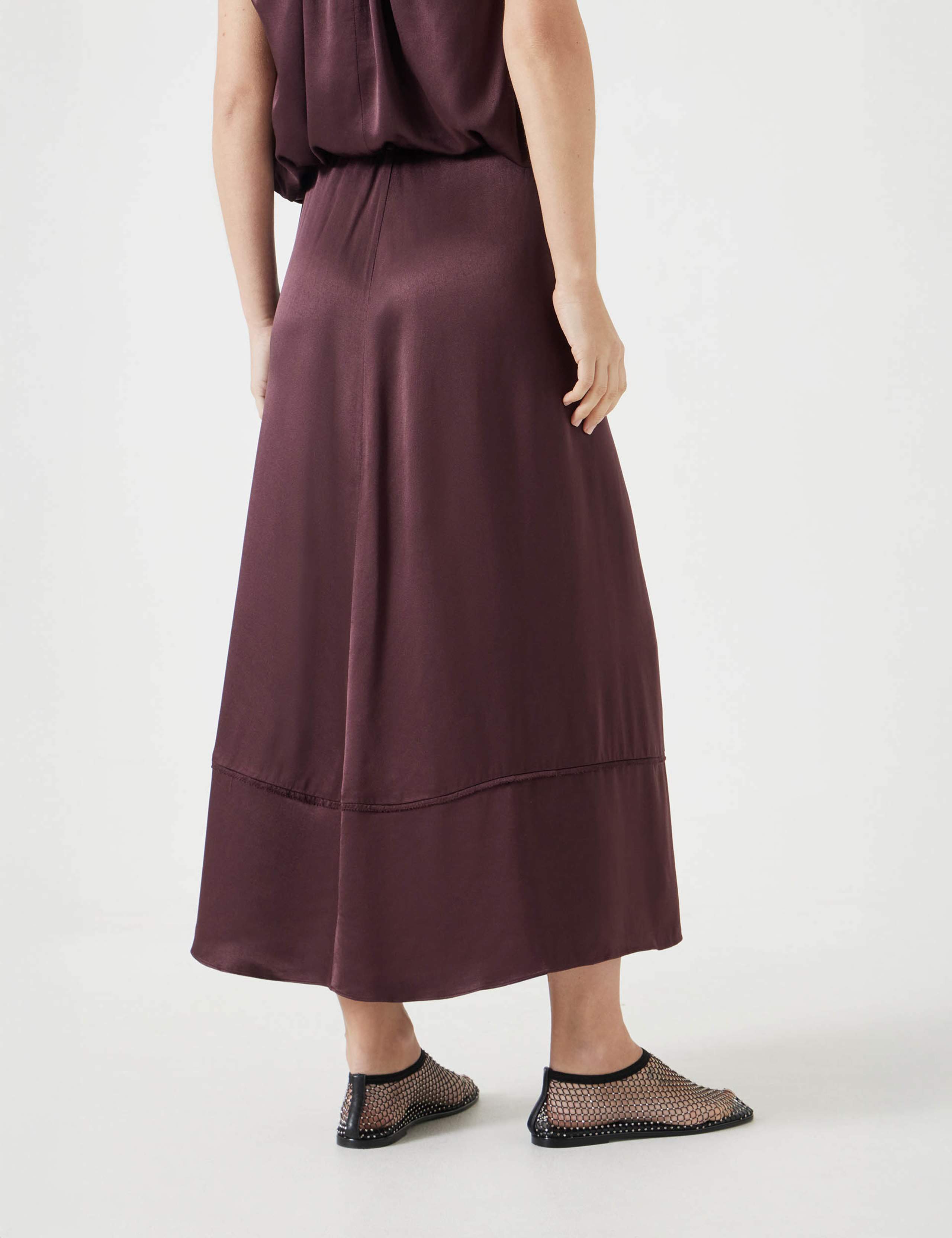 Satin Maxi A-Line Skirt 3 of 4
