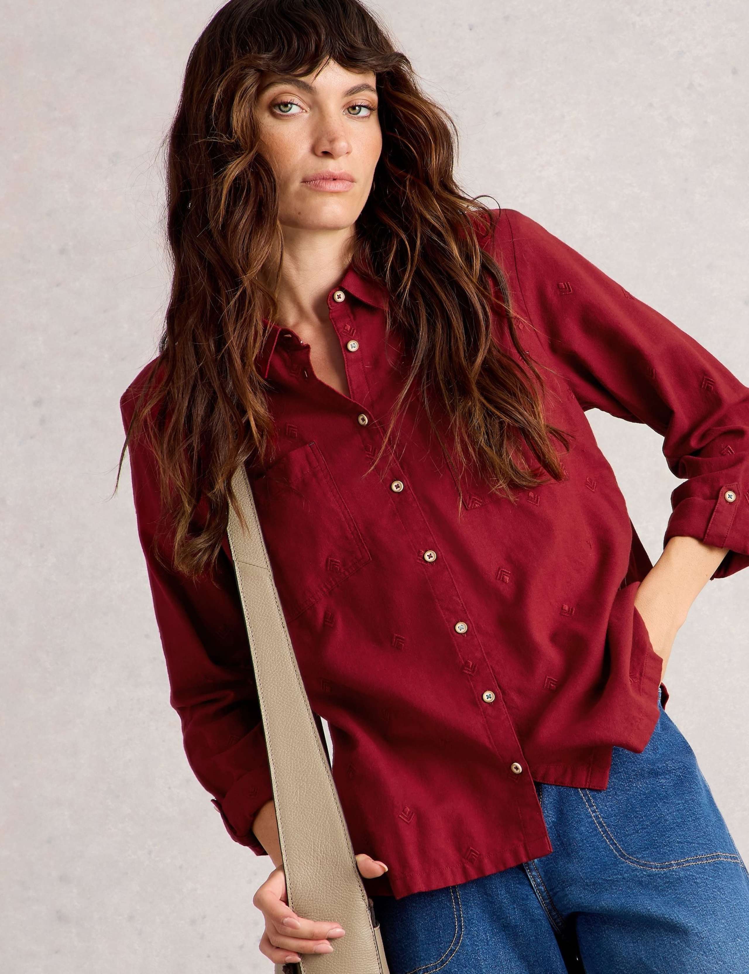Pure Cotton Embroidered Collared Shirt 3 of 6