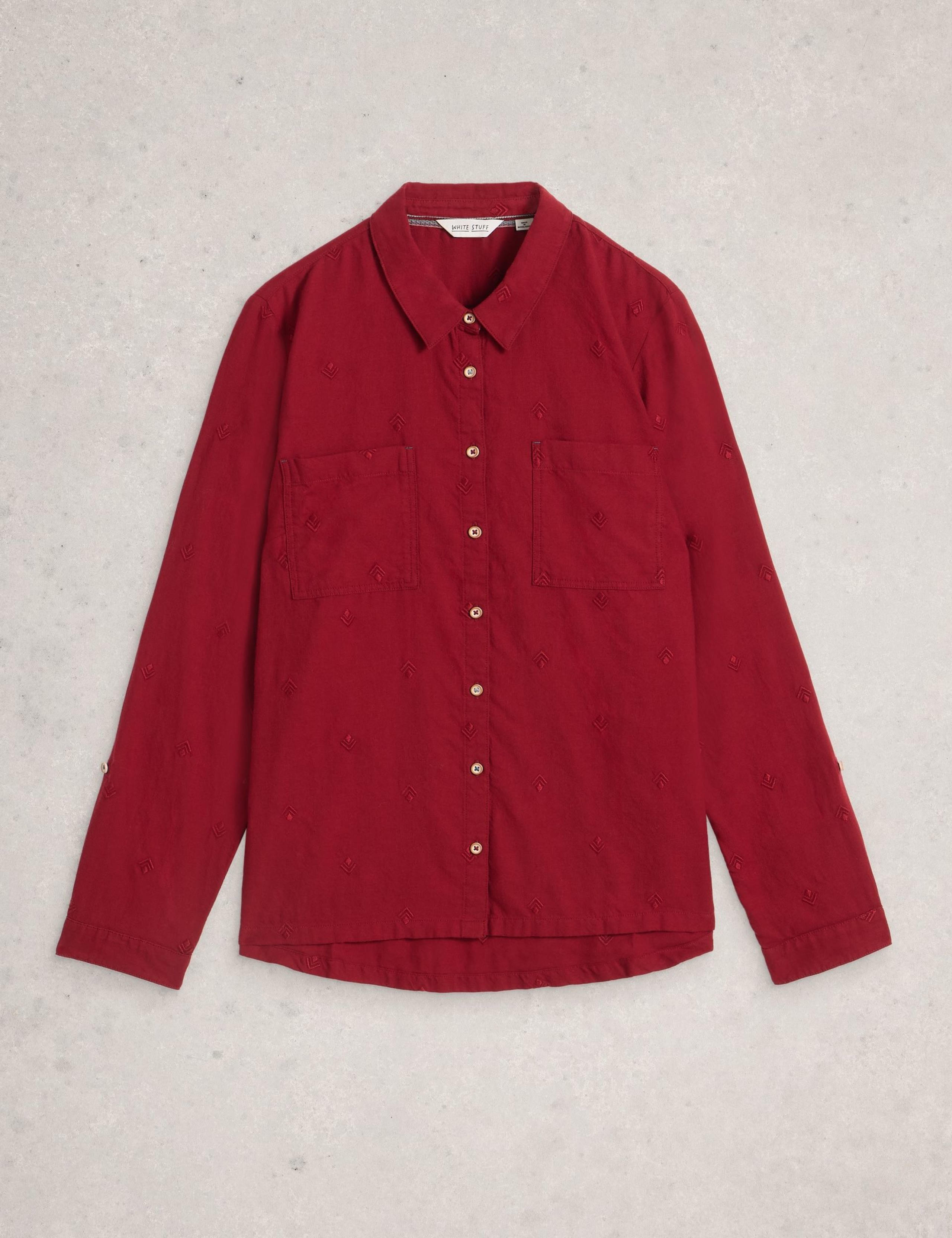 Pure Cotton Embroidered Collared Shirt 2 of 6